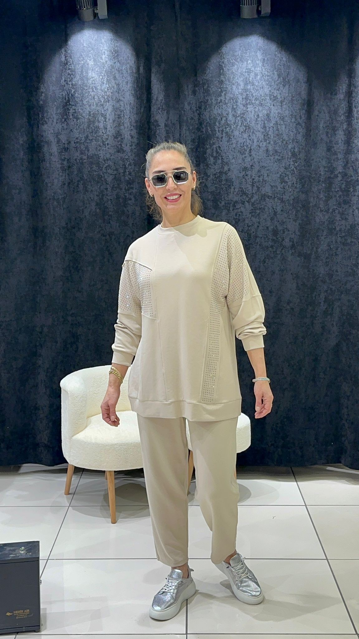 OYSHO KUMAŞ TAŞ DETAY İKİLİ TAKIM 