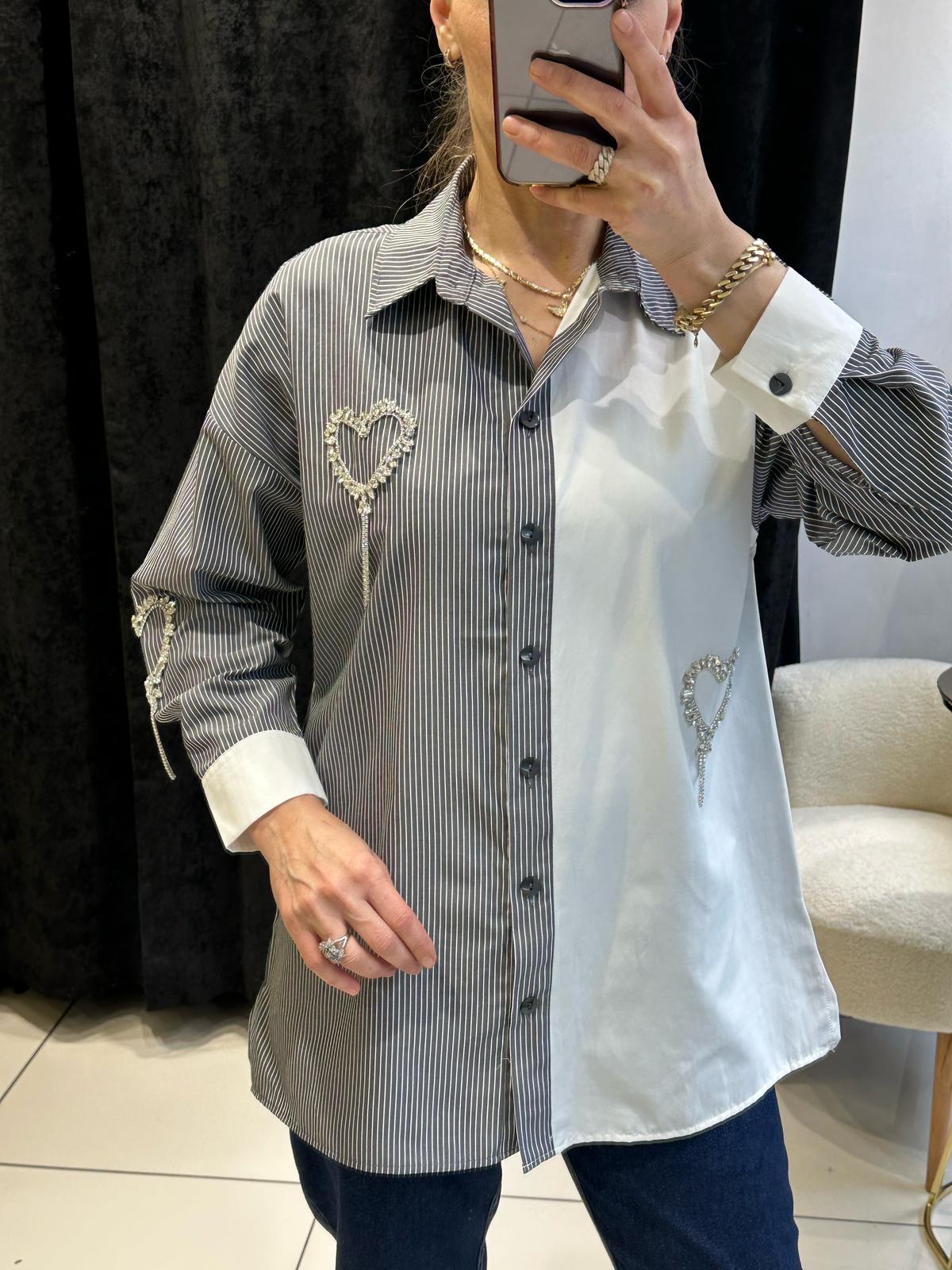 TAŞ KALP DETAYLI PAMUK KOTON TUNİK 