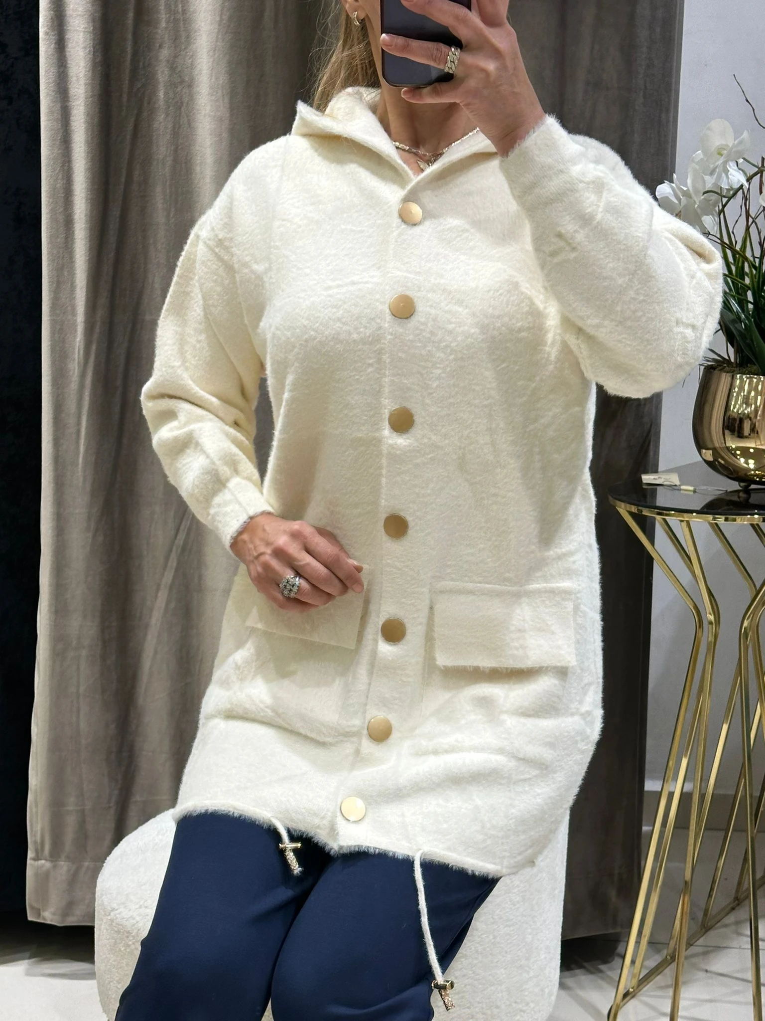 KILL İPLİK GOLD METAL DÜĞME DETAYLI HIRKA  - EKRU