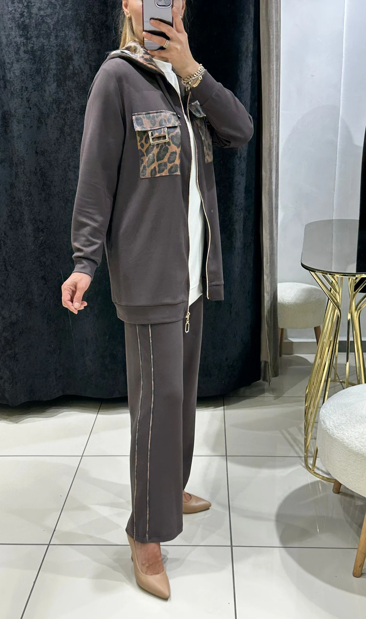 LEOPAR DEYAYLI BİRİNCİ KALİTE İKİ İPLİK TAKIM