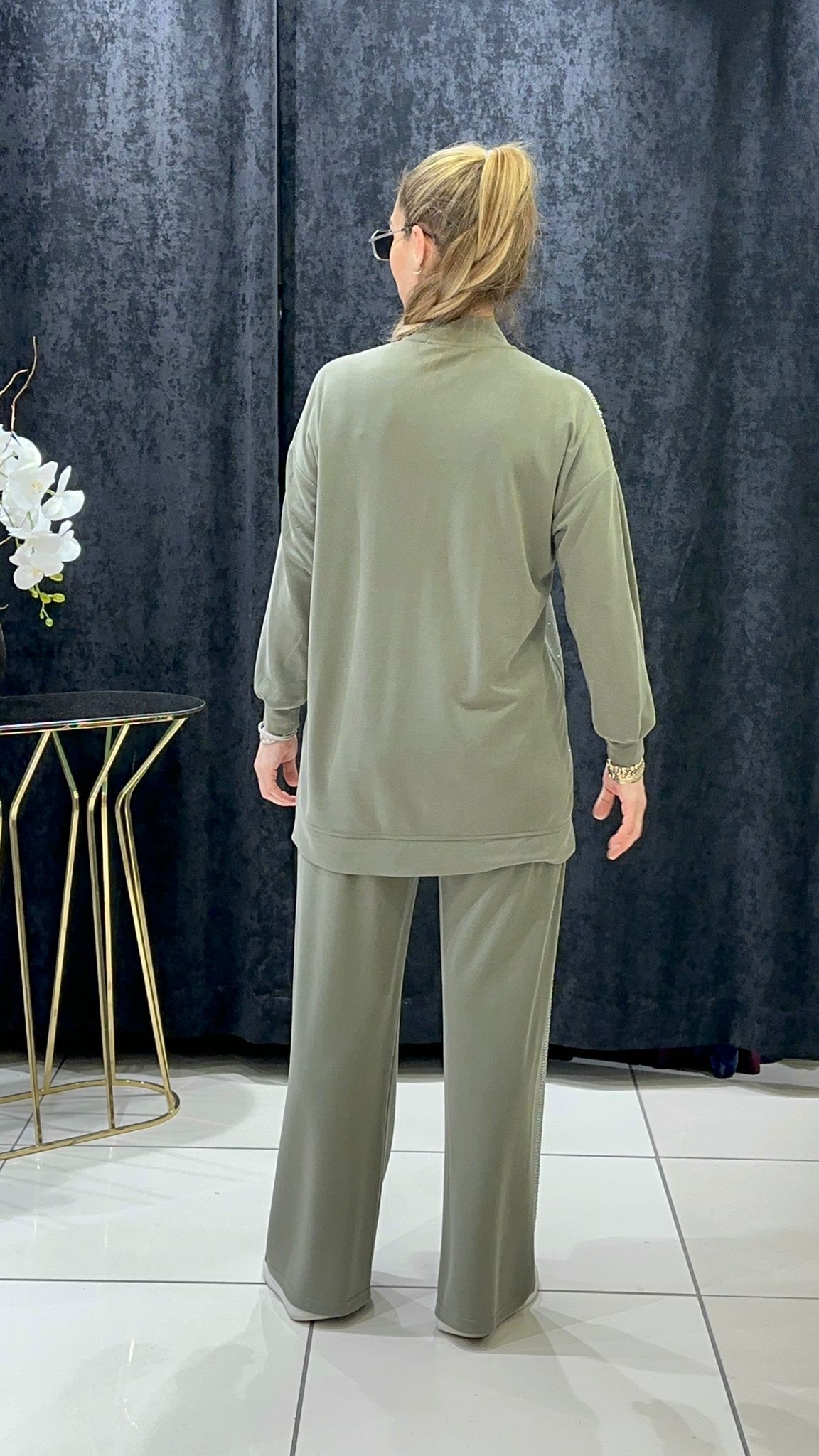 OYSHO TEŞDETAYLI  PANTOLONLU TAKIM - MİNT 