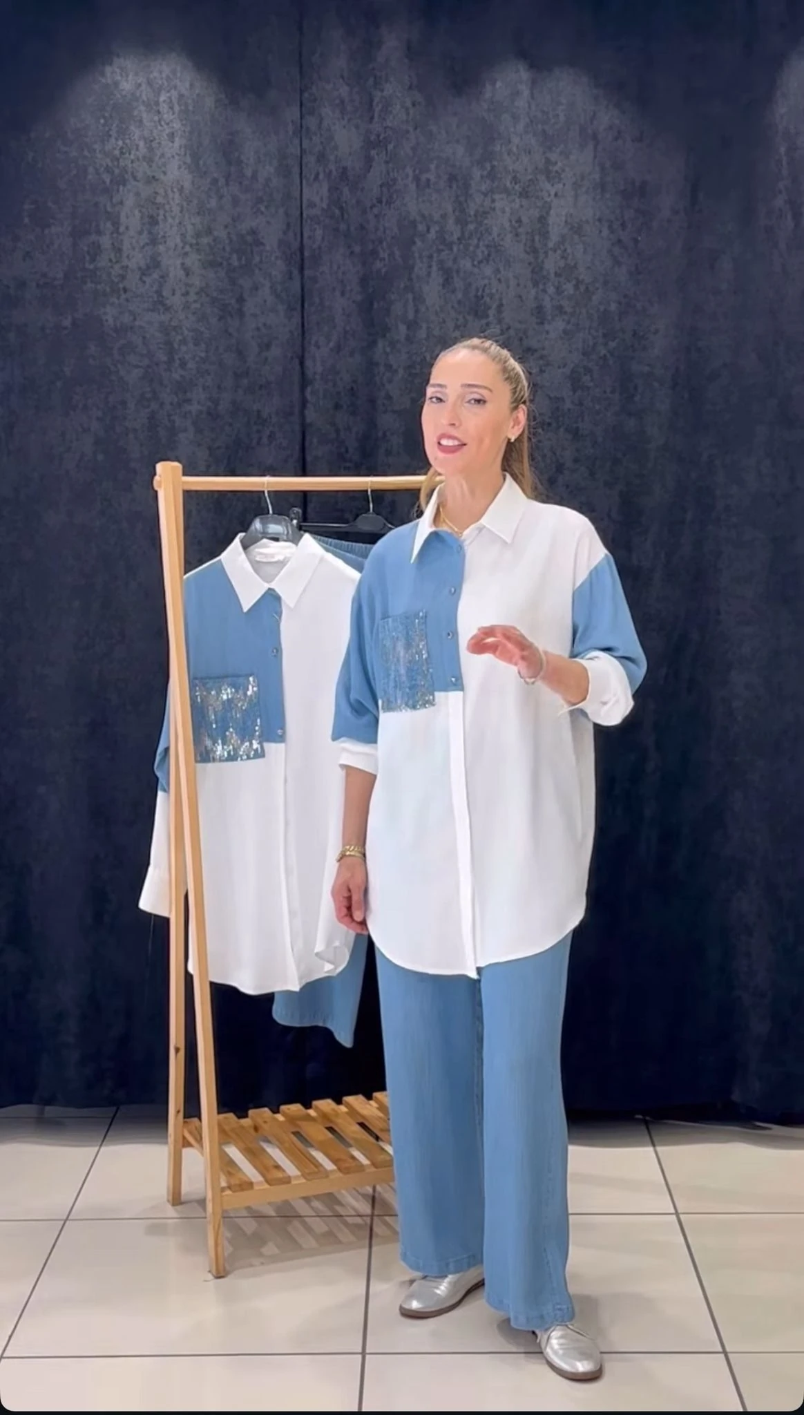 ZÜHRE DENİM GENİŞ PAÇA TENSEL PANTOLON