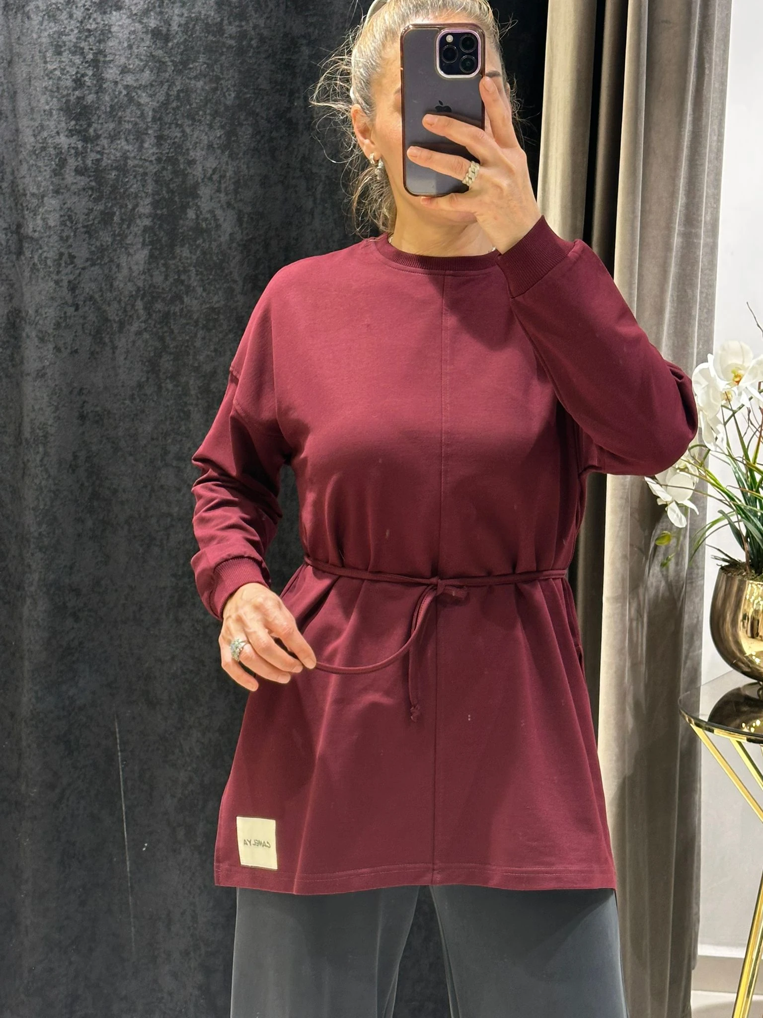 BEYZİK İKİ İPLİK PENYE TUNİK  - BORDO