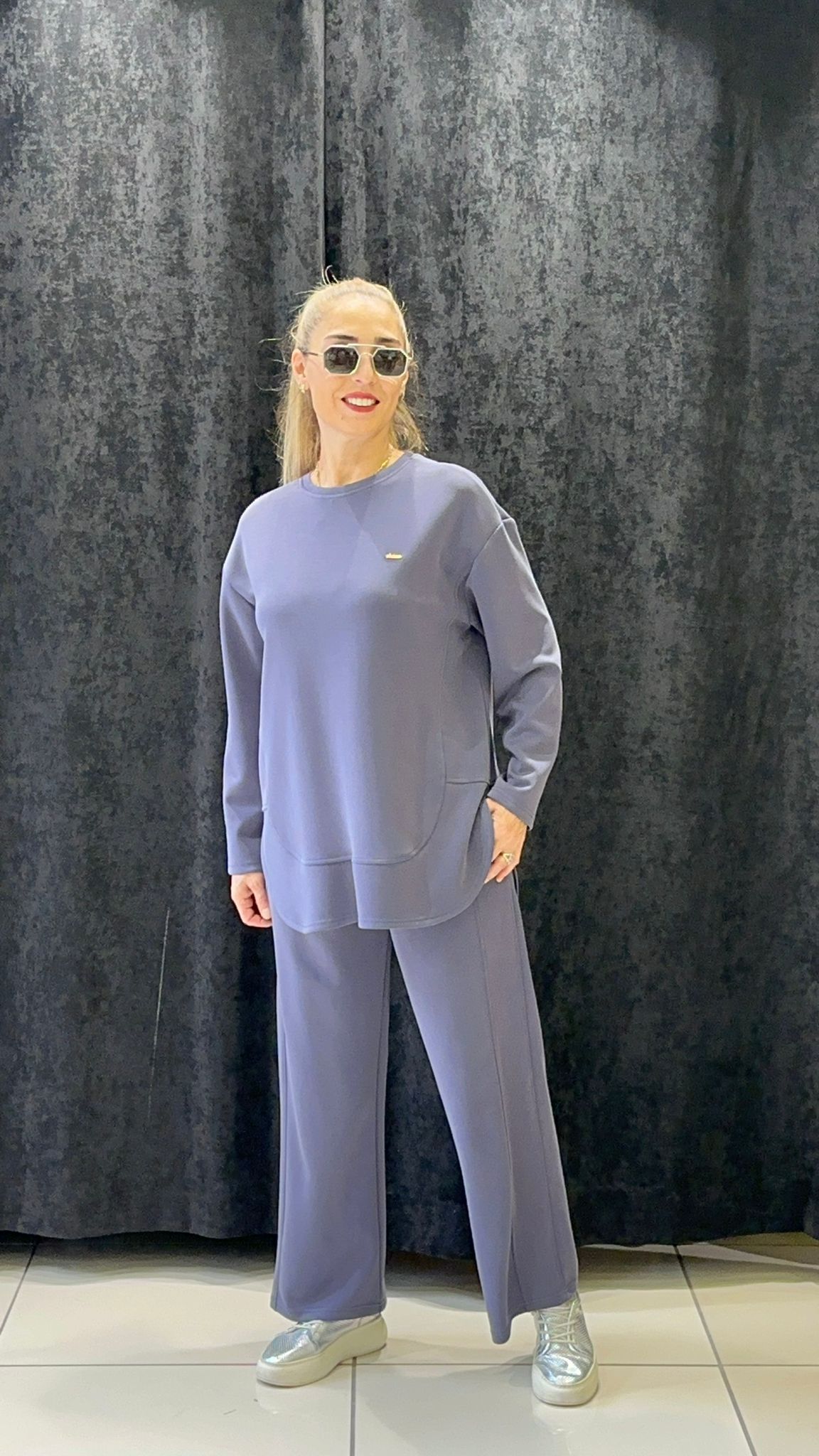 OYSHOO TAKIM PANTOLON BELİ LASTİKLİ VE CEPLİ  - ANTRASİT