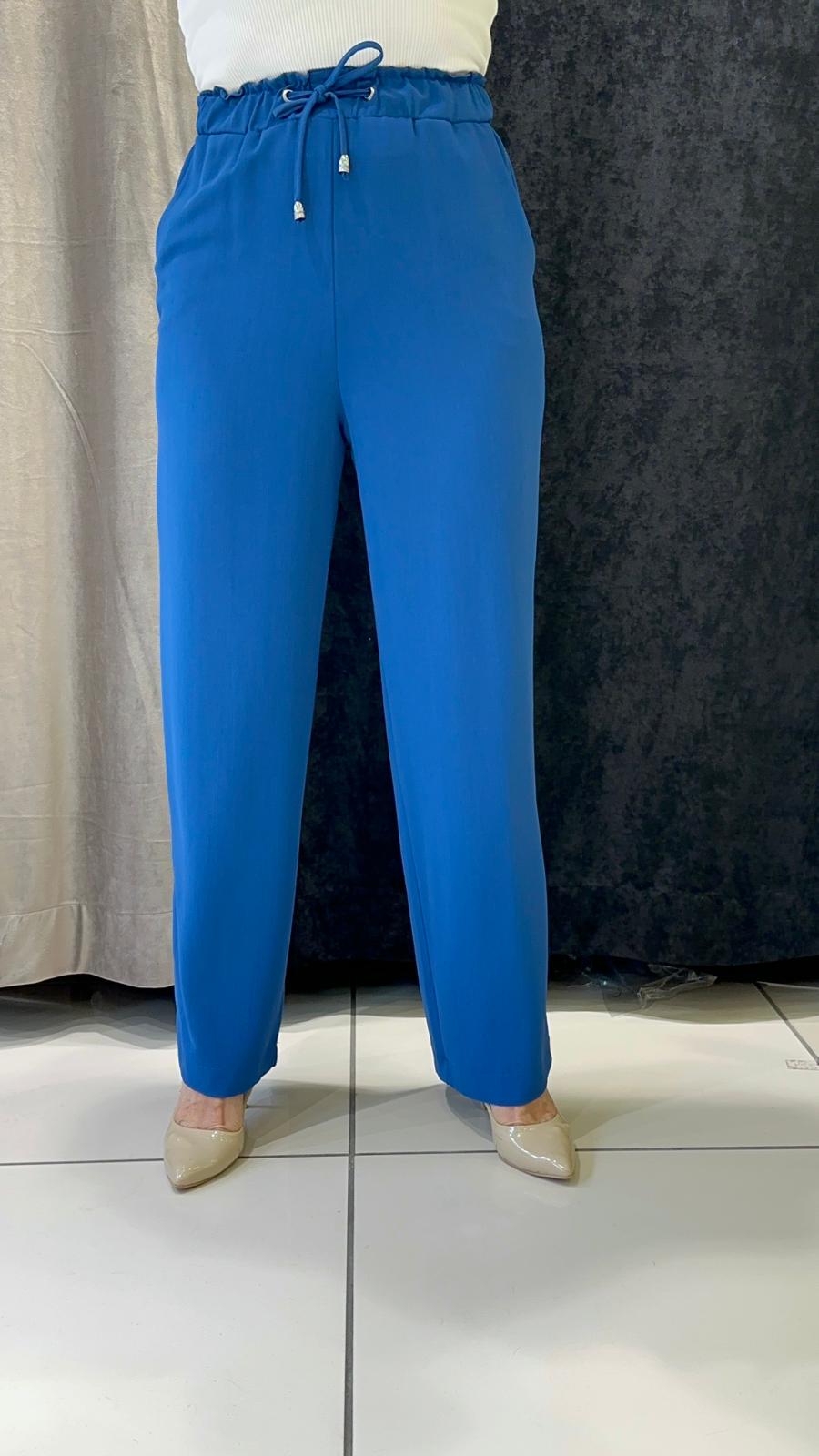 HELSİNKİ İNCE TAM YAZLIK BOL PAÇA PANTOLON  - İNDİGO