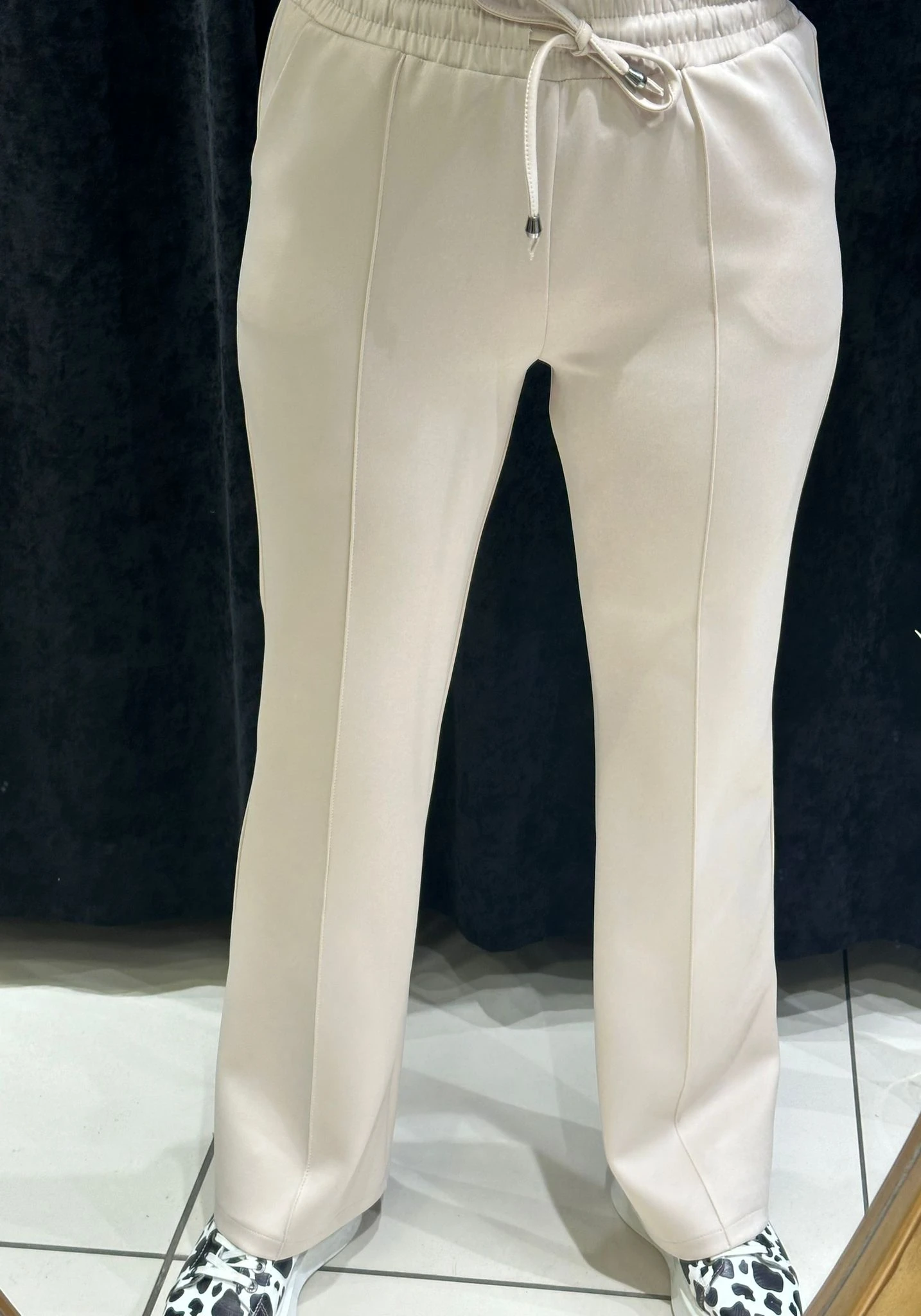 İSPANYOL PAÇA SCUBA BELİ LASTİKLİ PANTOLON  - K.BEJ