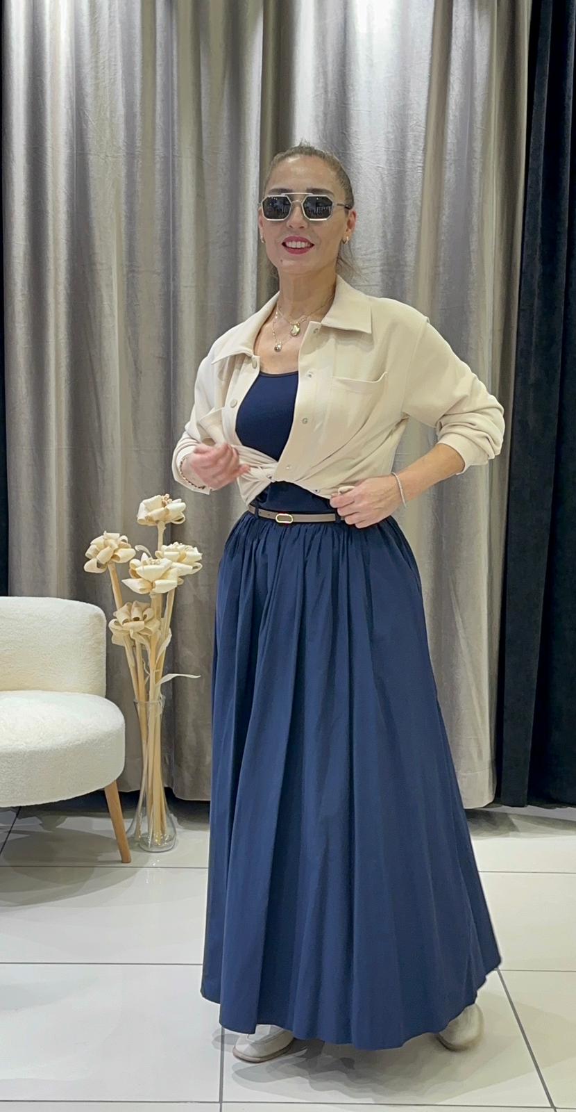 KOTON KUMAŞ BELİ BÜZGÜLÜ KİLOŞ ETEK 