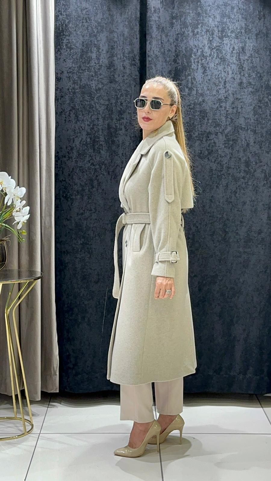 KAŞMİR KABAN APOLET VE PELERİN DETAY MODEL  - BEJ 