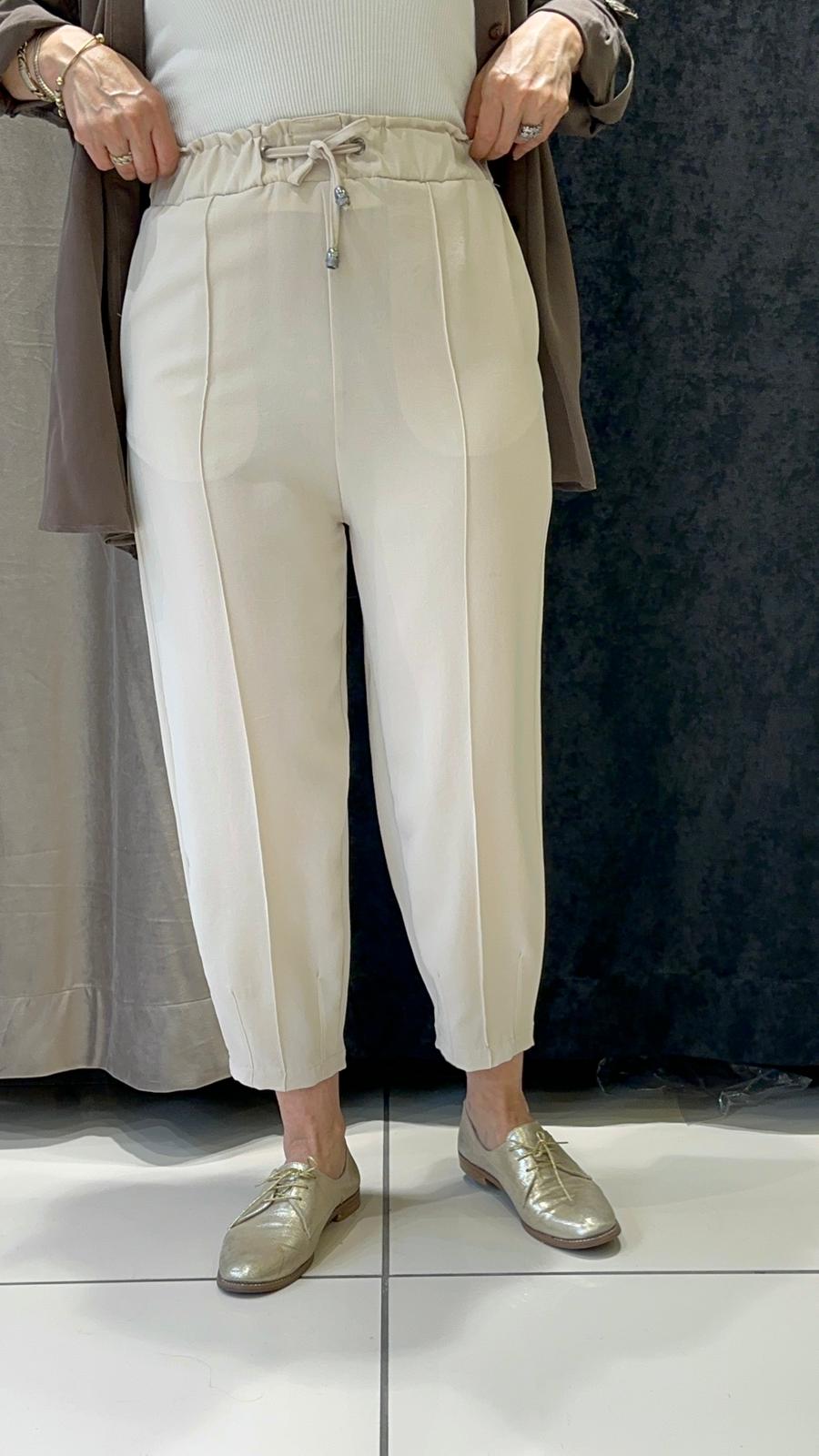 JOGUR PAÇA HELSİNKİ  BELİ LASTİKLİ PANTOLON - TAŞ