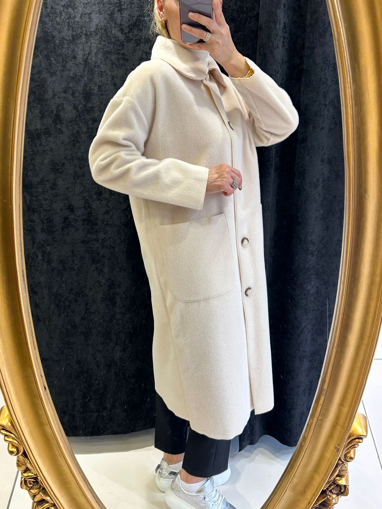 TORBA CEPLİ OVERSİZE KABAN  - BEJ 