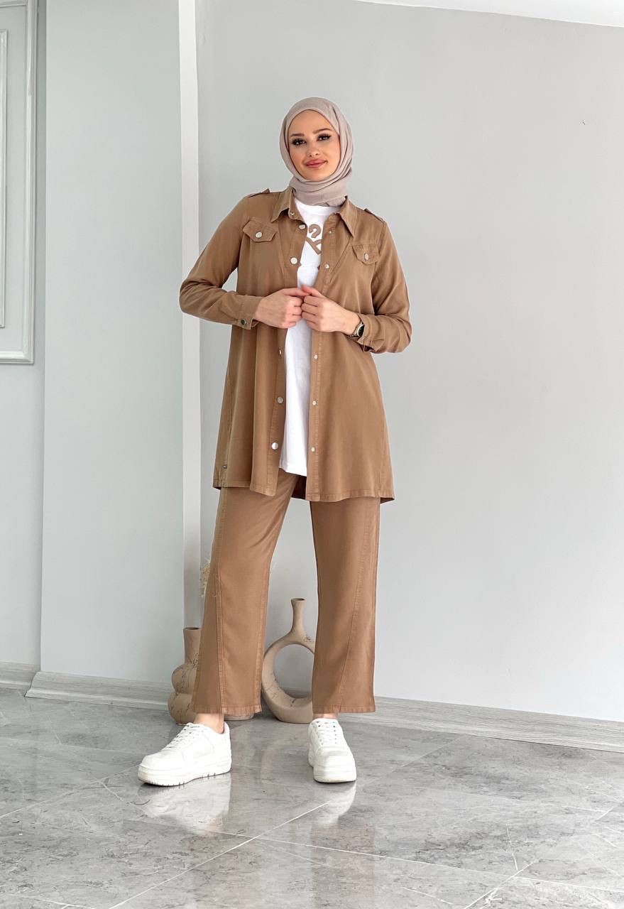 TENSEL ÜÇLÜ TAKIM  - LATTE
