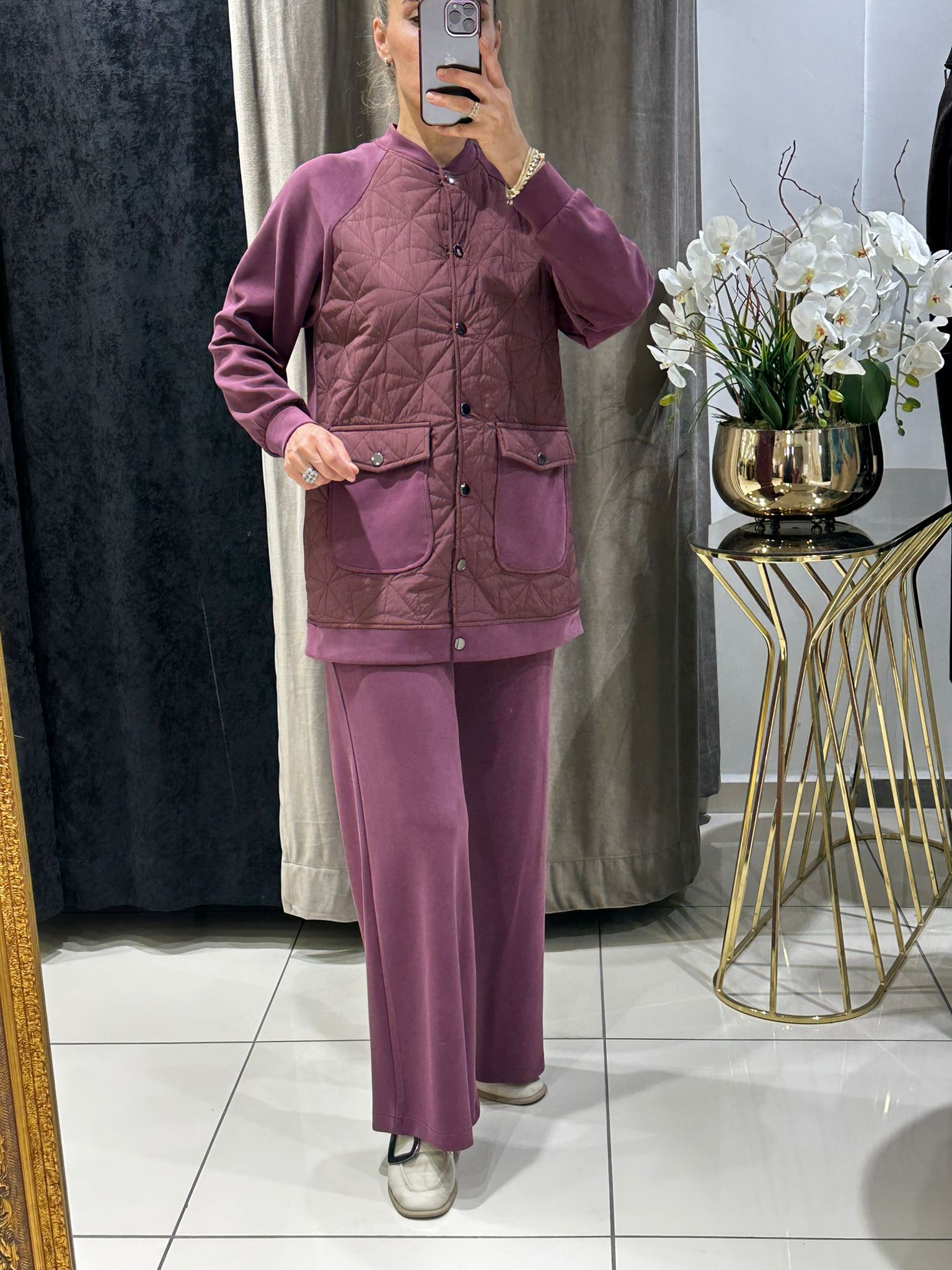 YENİ İTHAL OYSHO KUMAŞ KAPİTONE  İKİLİ TAKIM   - BORDO