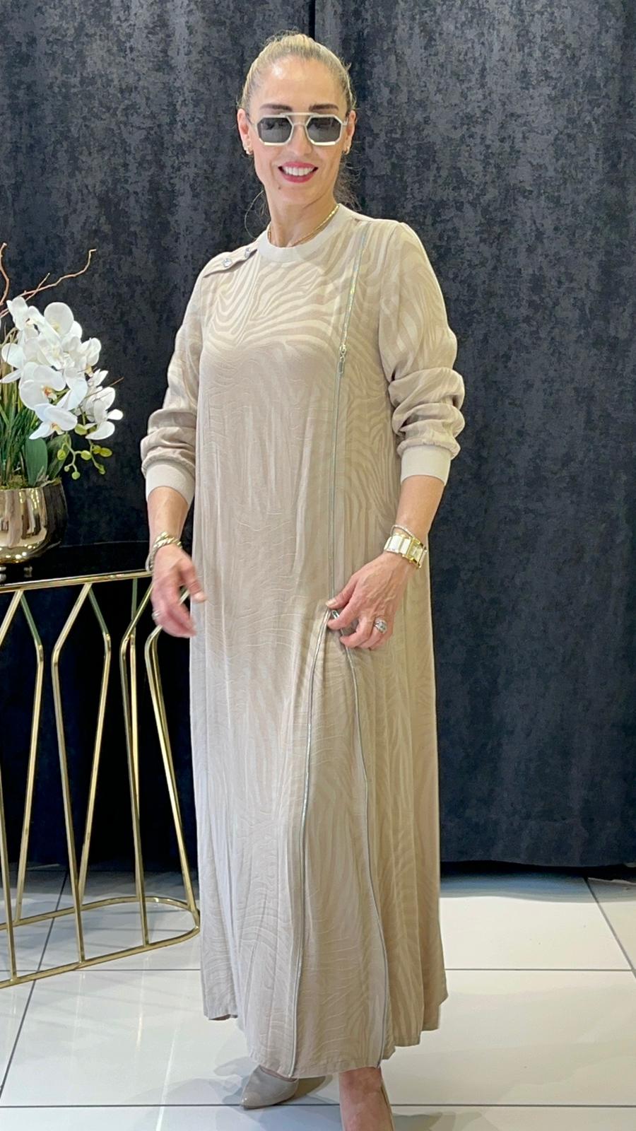 İPEK QUPRA FERMUAR DETEYLI ELBİSE 