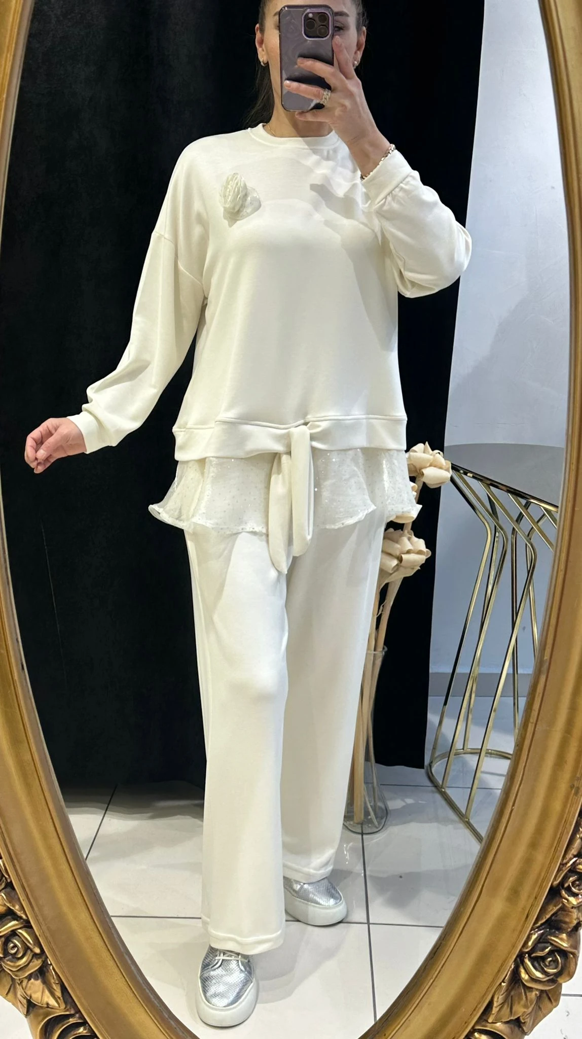 OYSHO ORGANZE DETAY PANTOLONLU İKİLİ TAKIM 