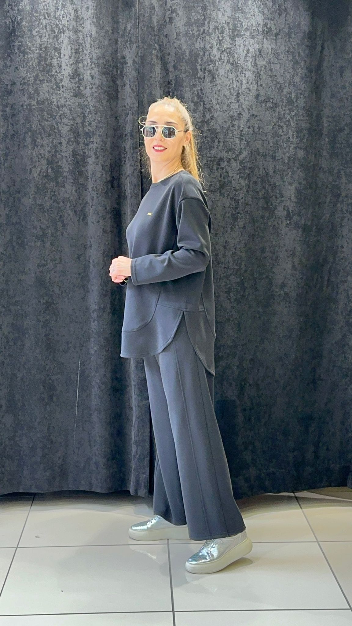 OYSHOO TAKIM PANTOLON BELİ LASTİKLİ VE CEPLİ  - SİYAH