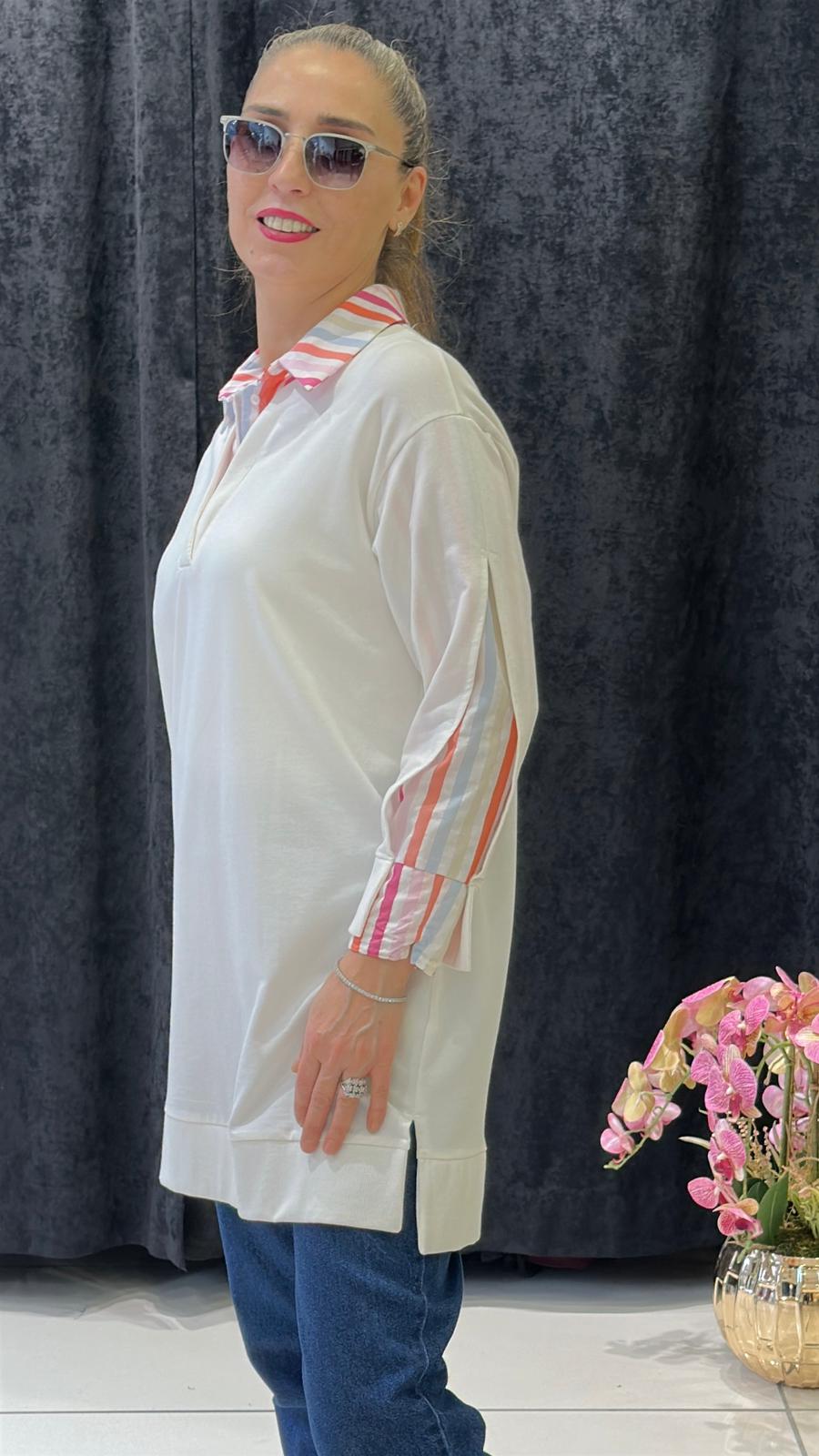 YAKA VE KOL GÖMLEK DETAY PENYE TUNİK  