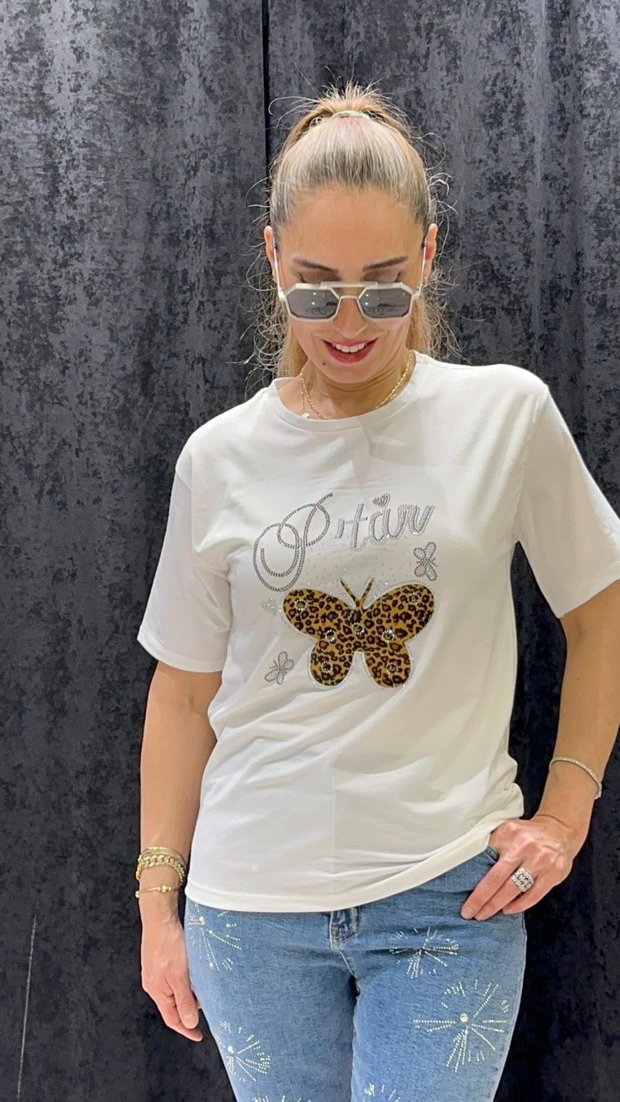 LEOPAR KELEBEKLİ PENYE TUNİK