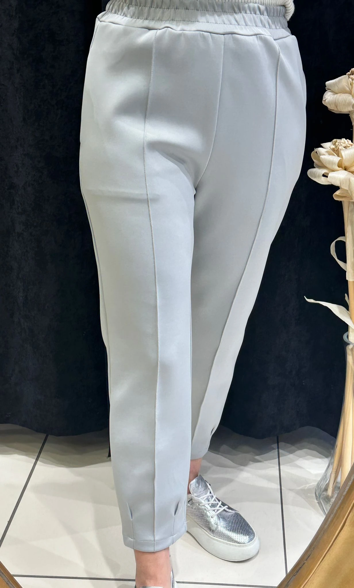 SUCUBA JOGUR BELİ LASTİKLİ PANTOLON - GRİ