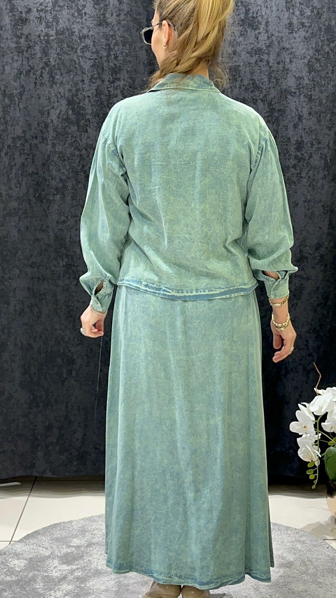 PAMUK TENSEL YIKAMALI ETEKLİ ÜÇLÜ TAKIM