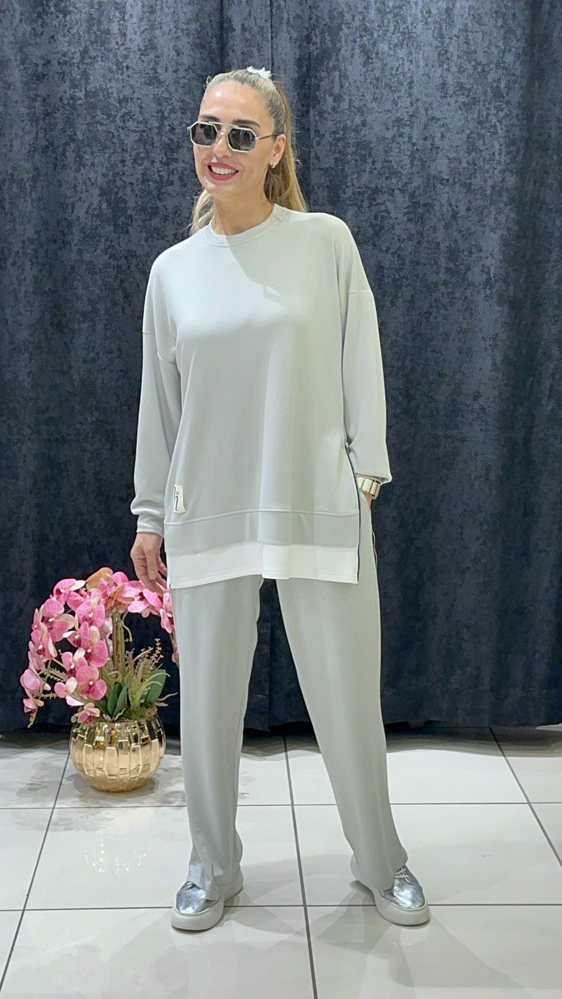 OYSHO ETİKET FERMUAR DETAY PANTOLONLU İKİLİ TAKIM 