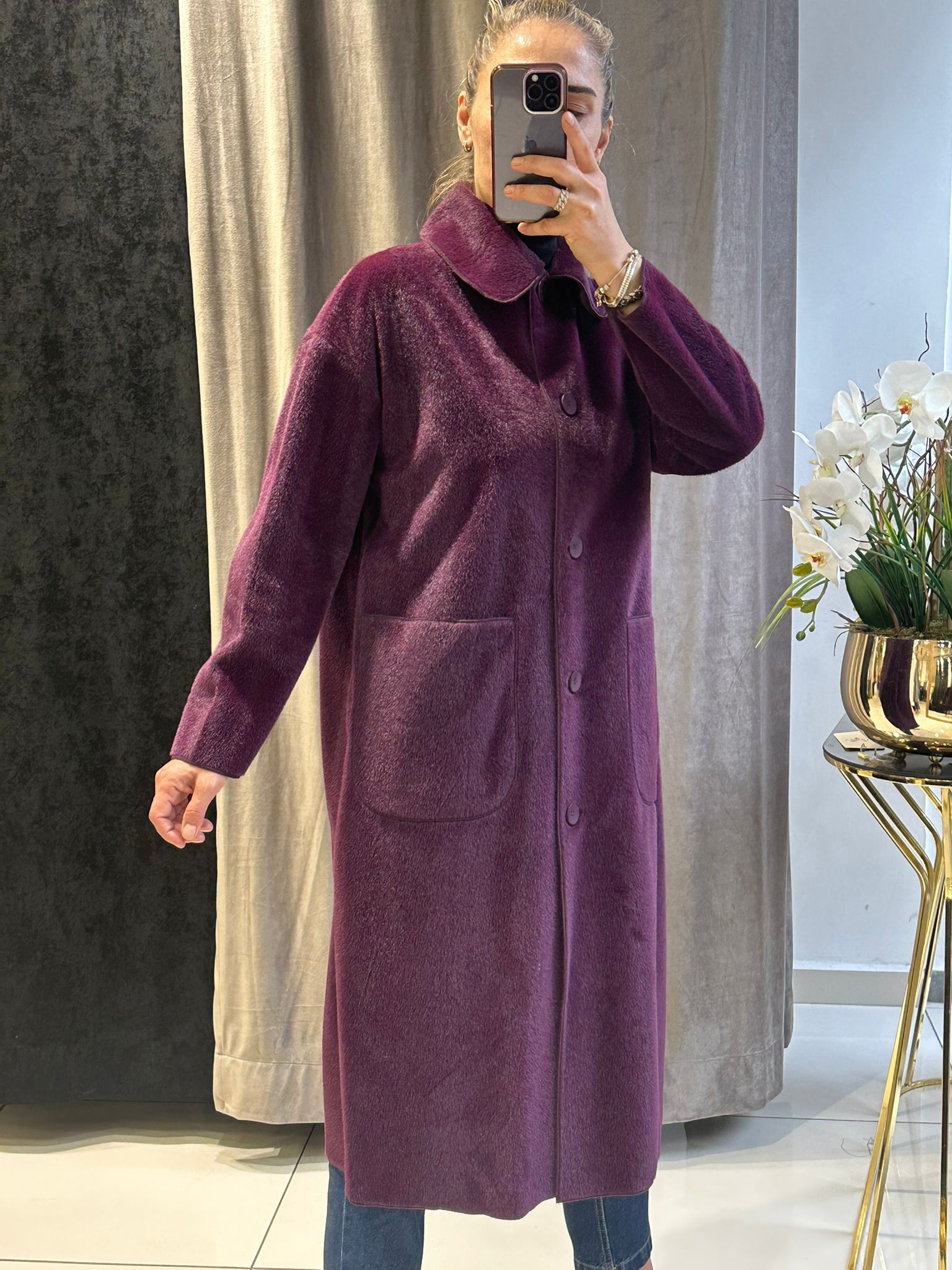 TORBA CEPLİ OVERSİZE KABAN  - MÜRDÜM