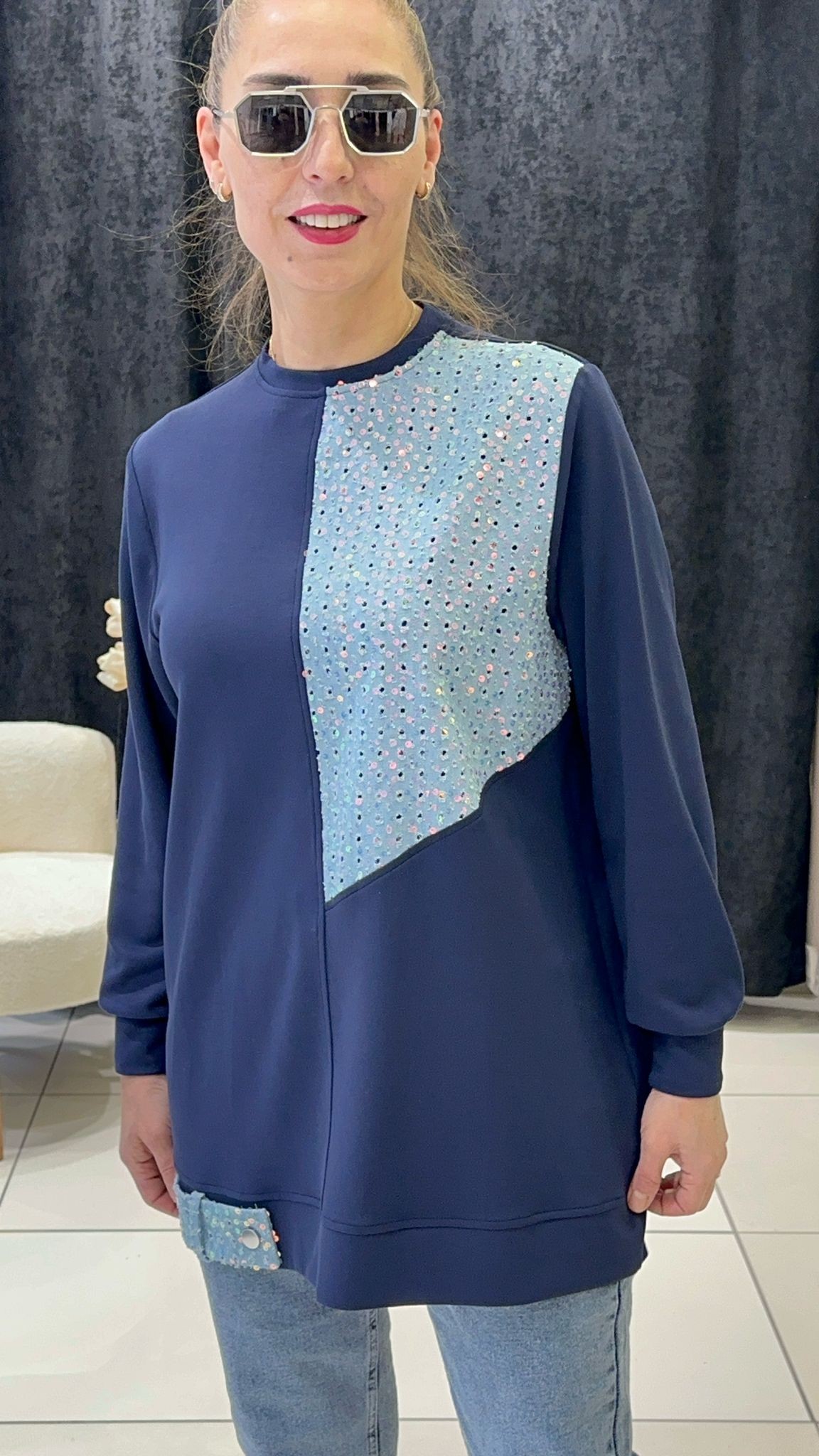 OYSHO PULLU KOT GARNİLİ TUNİK 