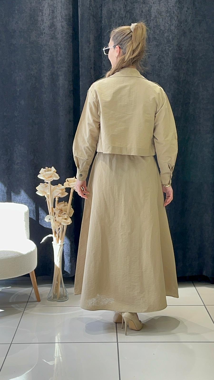 CEPKEN DETAYLI ELBİSE 