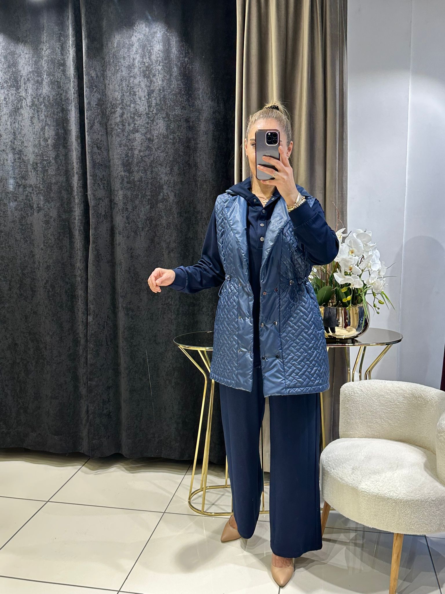 ŞİŞME YELEKLİ ÜÇLÜ TAKIM   - LACI