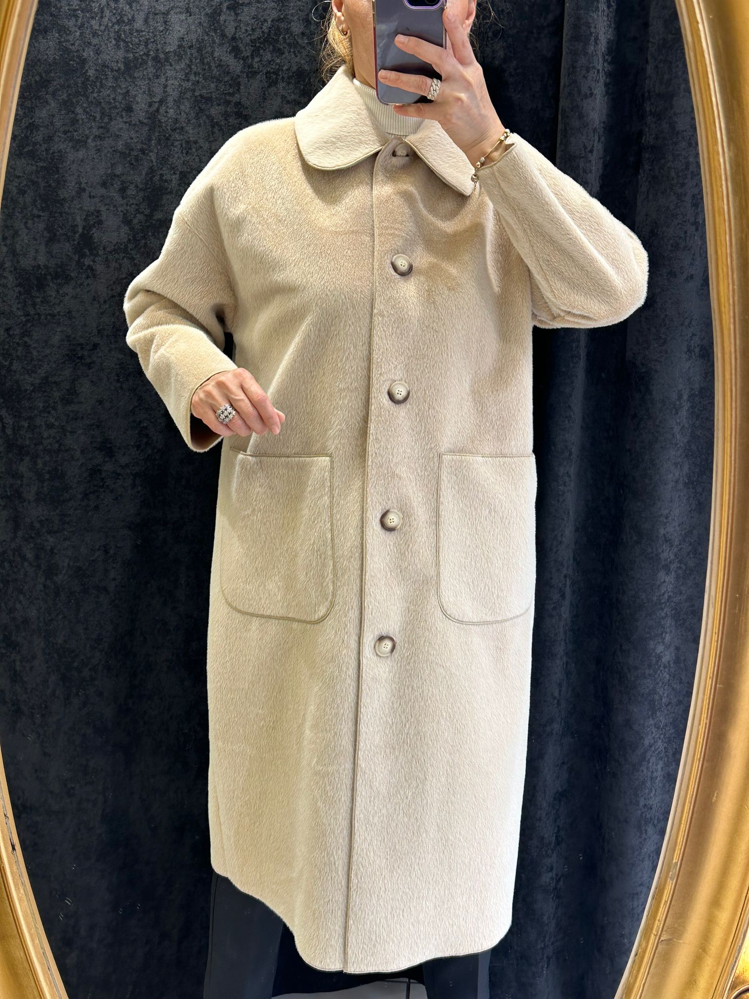 TORBA CEPLİ OVERSİZE KABAN  - TOPRAK