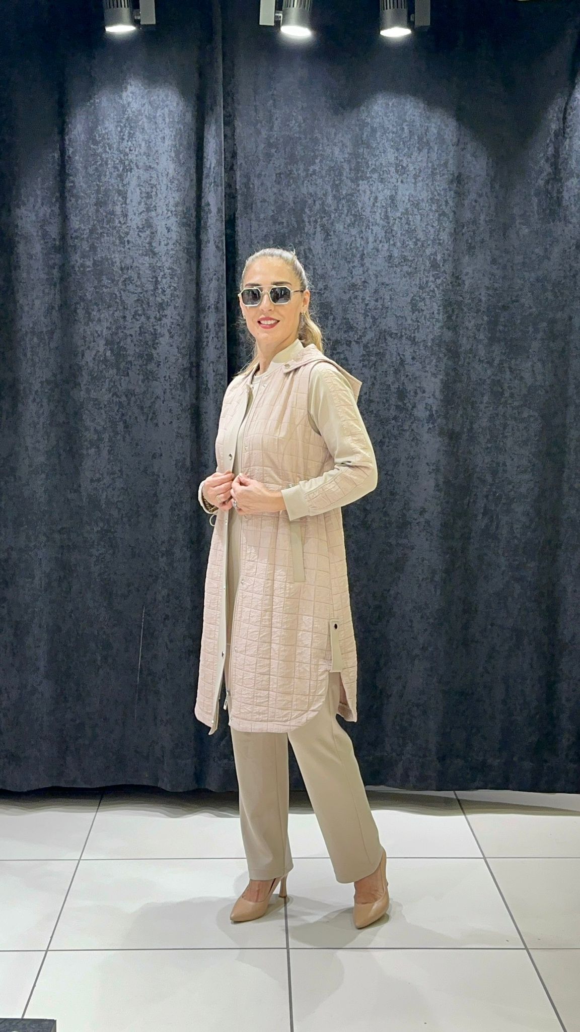 KAPİTONE YEKLİ ÜÇLÜ TAKIM  - BEJ 