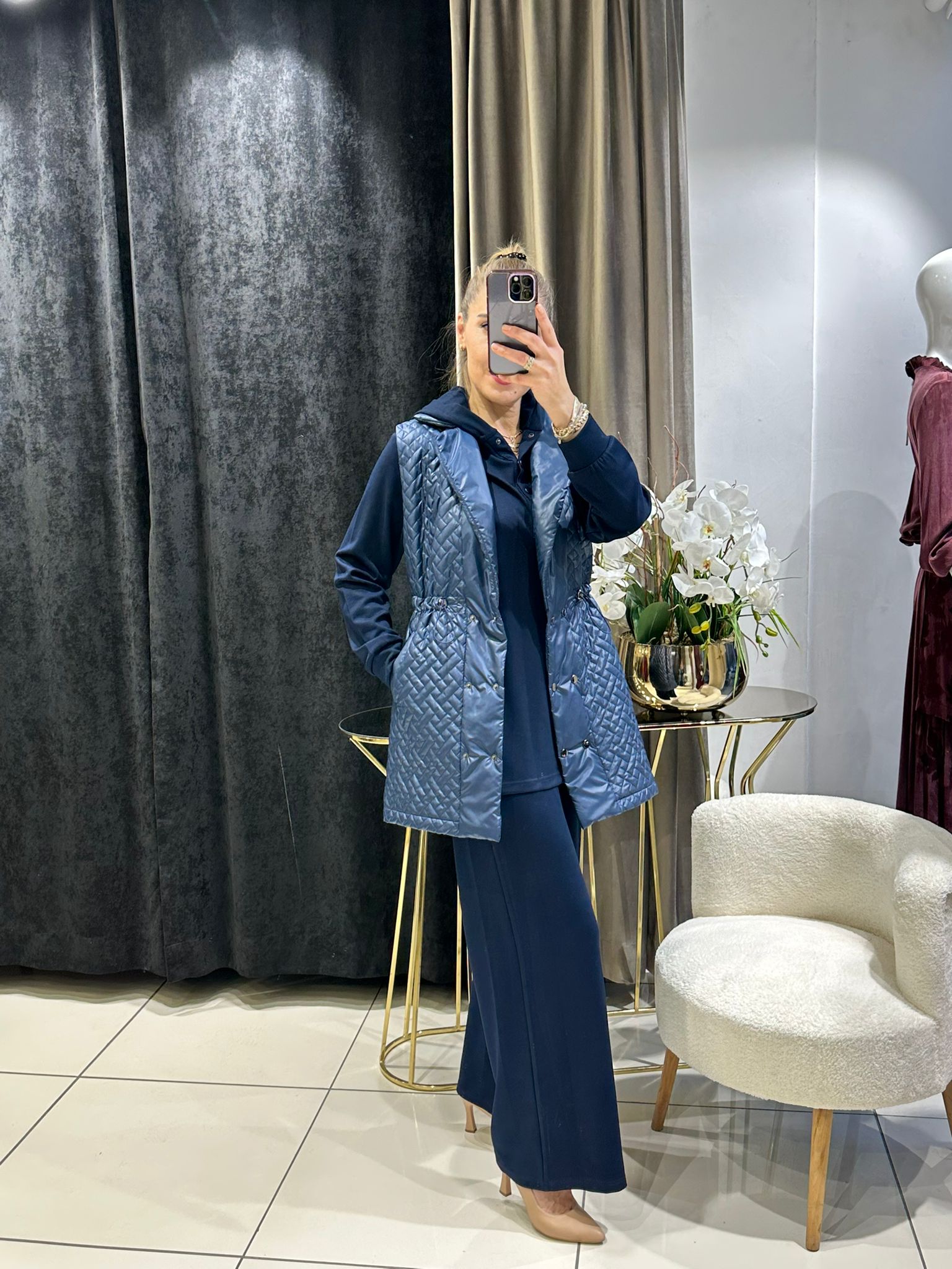 ŞİŞME YELEKLİ ÜÇLÜ TAKIM   - LACI