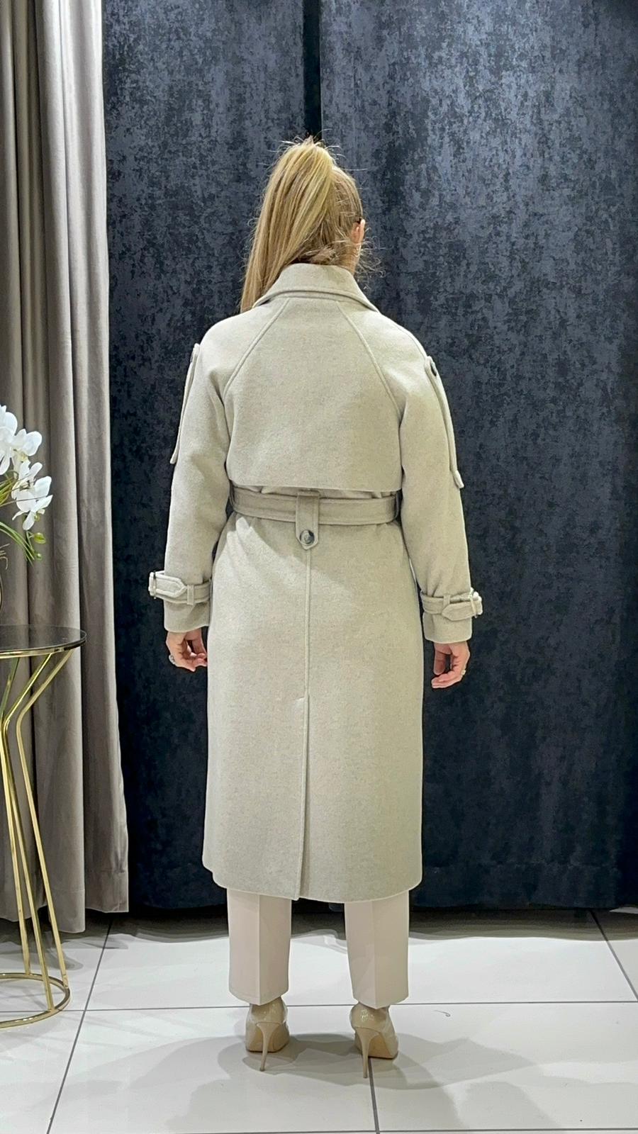 KAŞMİR KABAN APOLET VE PELERİN DETAY MODEL  - BEJ 