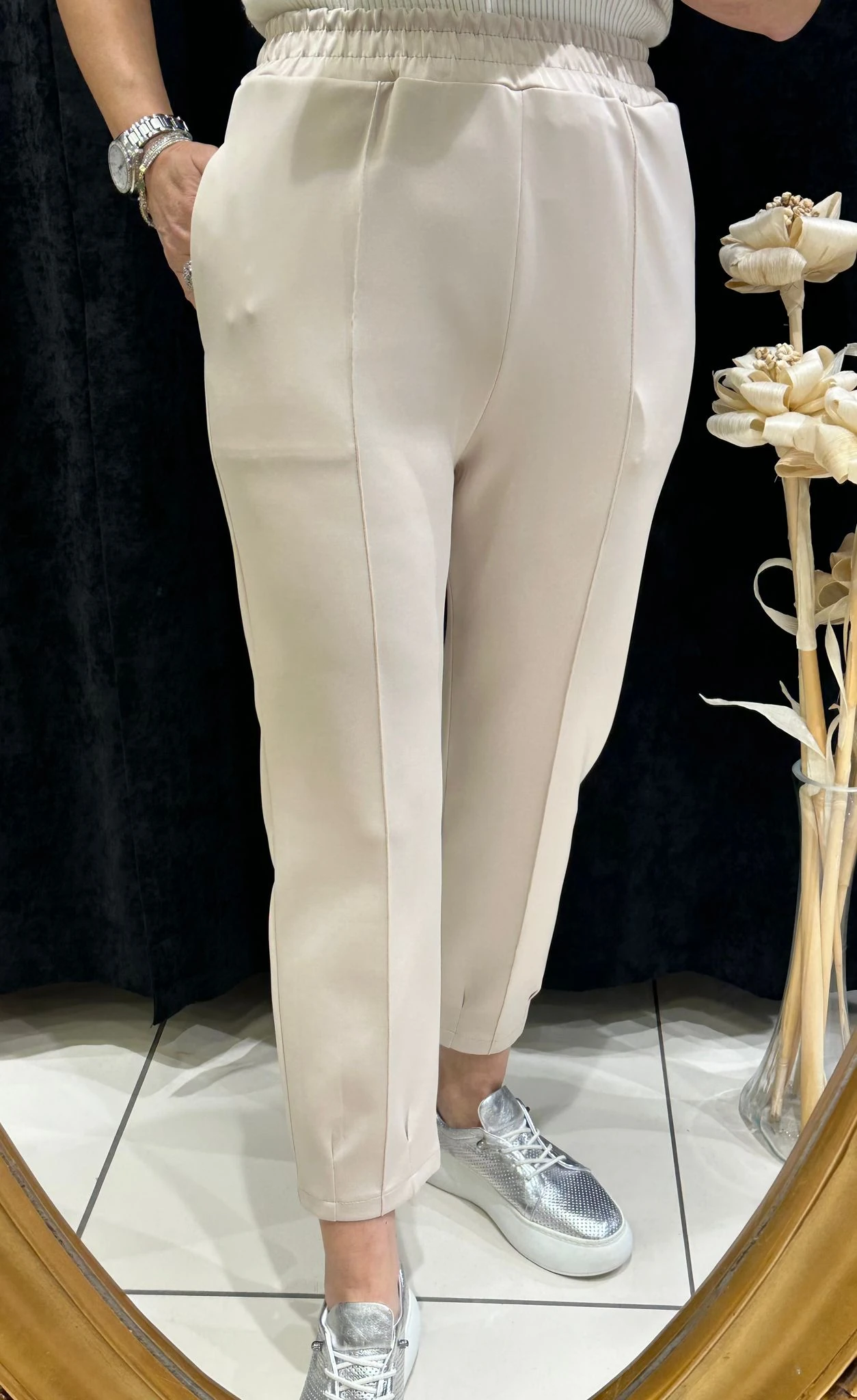 SUCUBA JOGUR BELİ LASTİKLİ PANTOLON - TAŞ