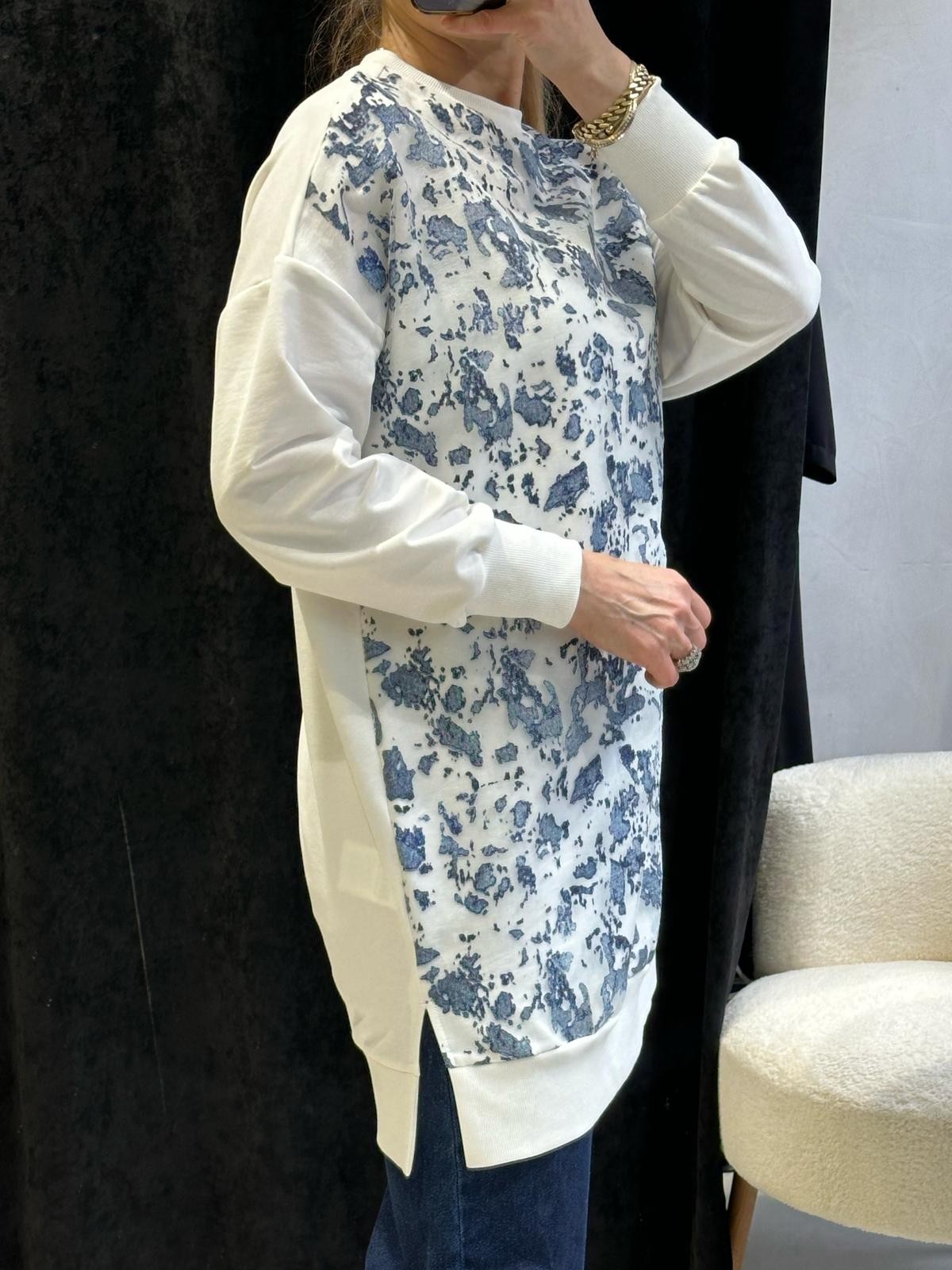 ORGANZE ŞİFON DETAY PENYE TUNİK  