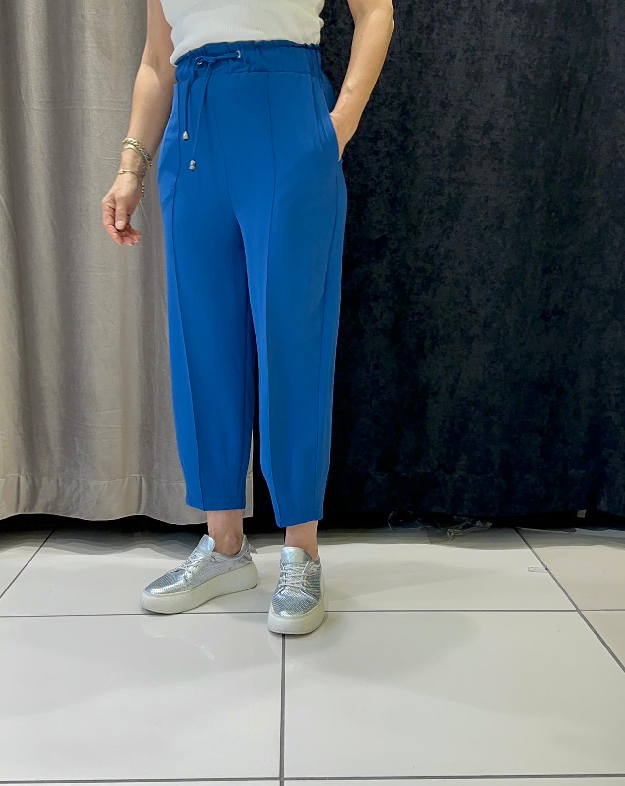 JOGUR PAÇA HELSİNKİ  BELİ LASTİKLİ PANTOLON - SAKS MAVİ