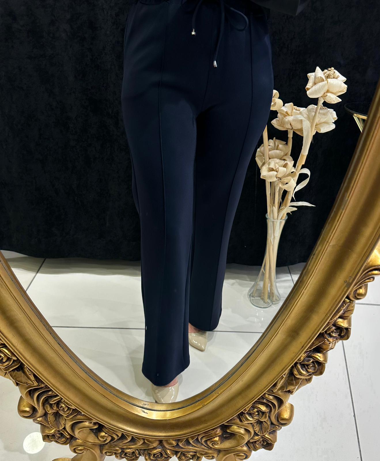 İSPANYOL PAÇA SCUBA BELİ LASTİKLİ PANTOLON  - LACI