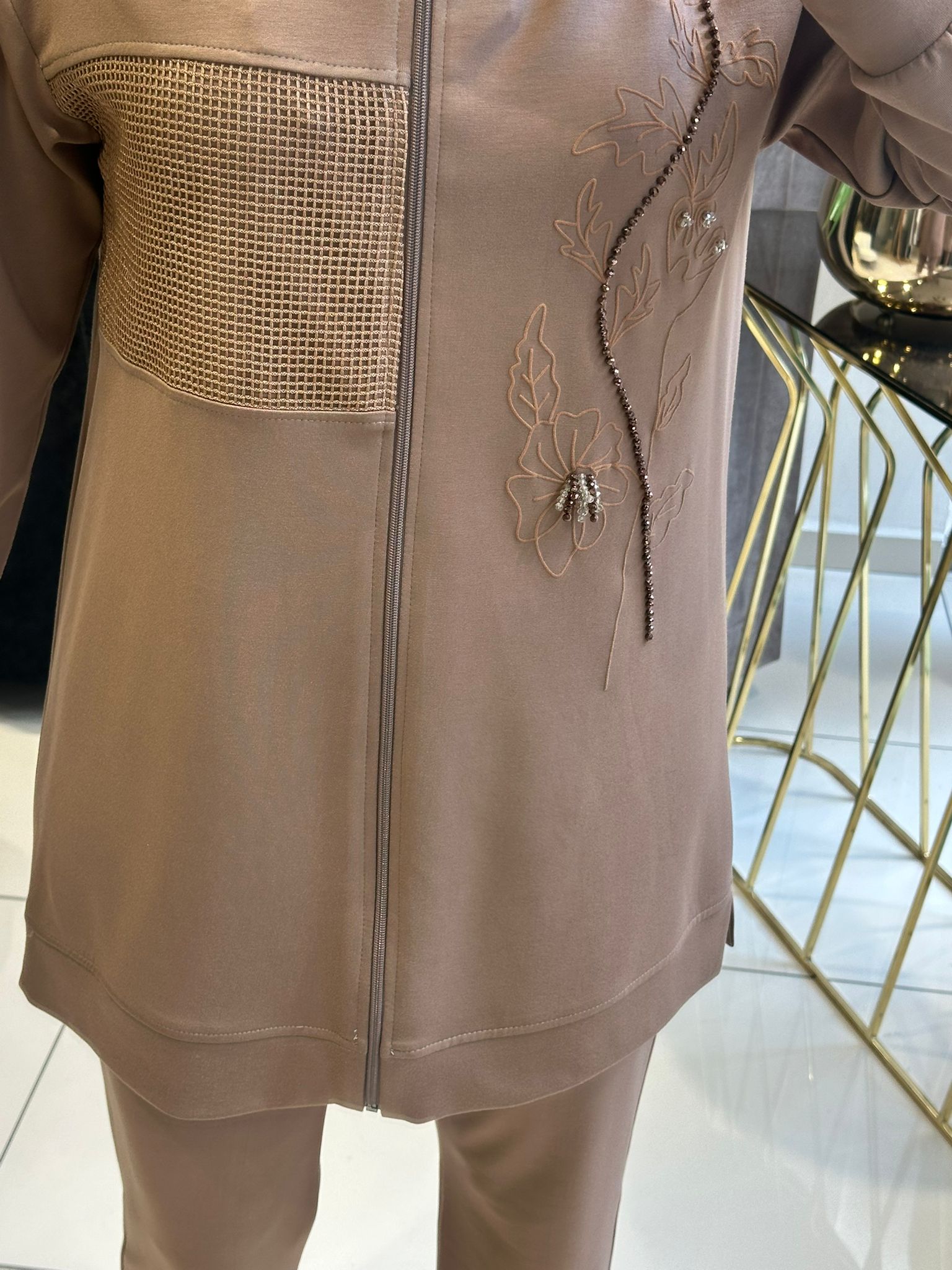 BAMBU PENYE BASKI VE BONCUK İŞLEMELİ TAKIM