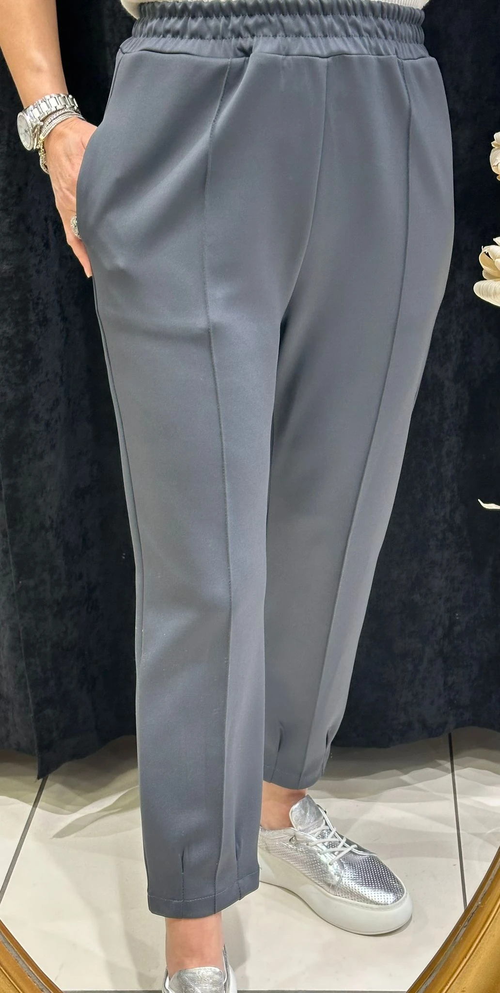 SUCUBA JOGUR BELİ LASTİKLİ PANTOLON - ANTRASİT