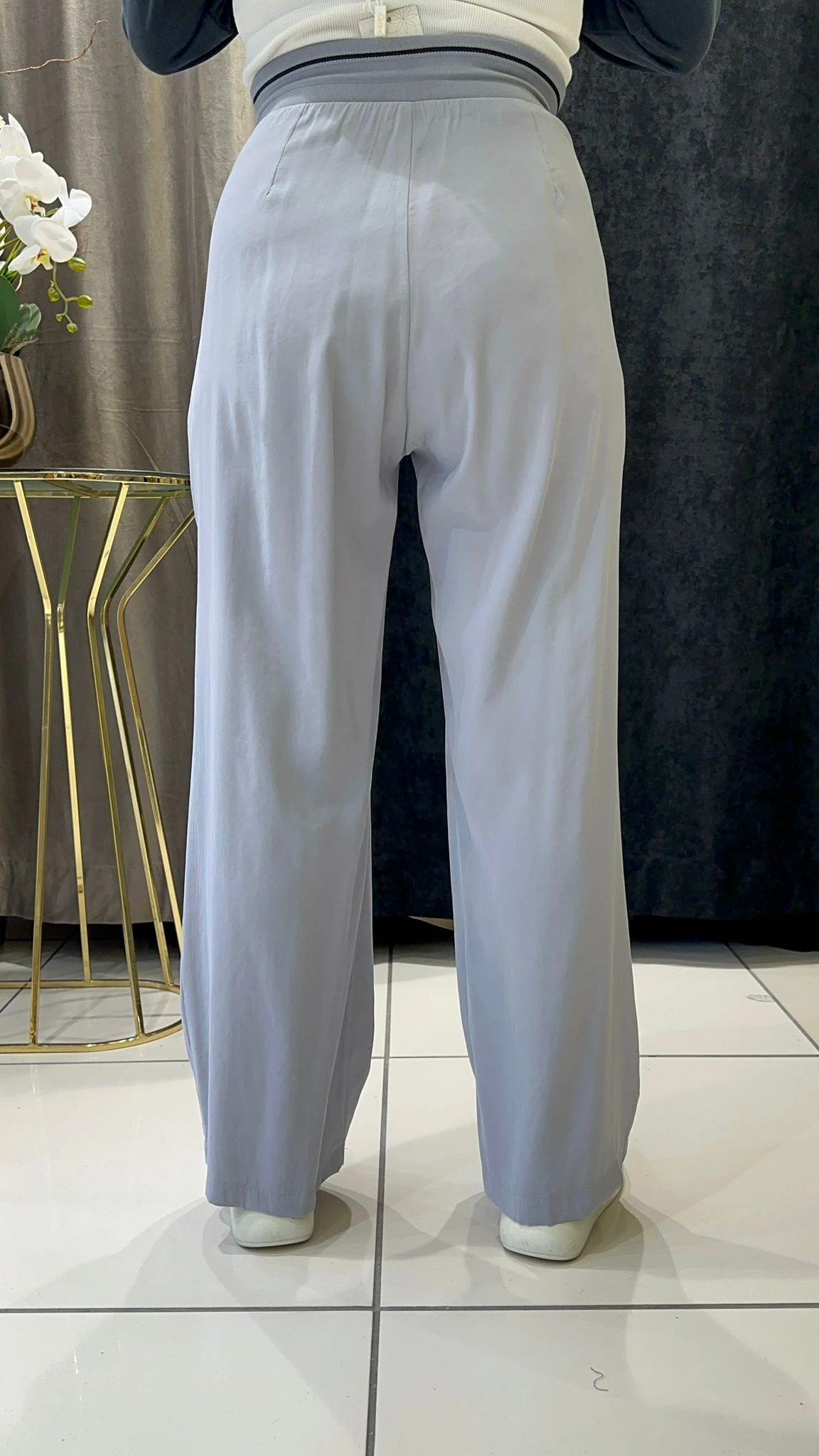 QUPRA TENSEL PALAZZO PANTOLON BELİ RİBANA DETAY - GRİ