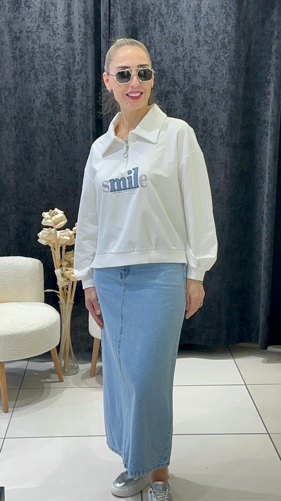 SMİLE KOT ETEKLİ TAKIM