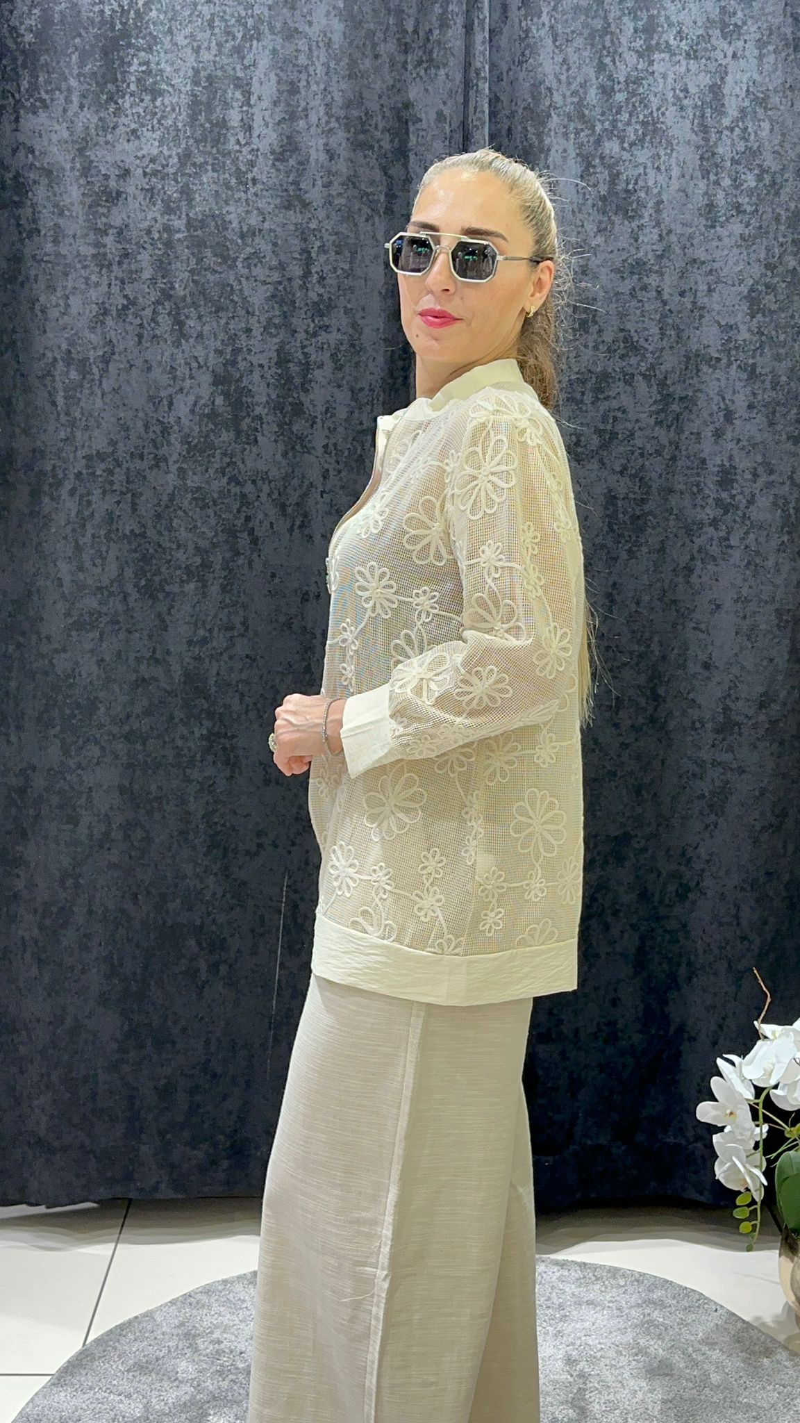 FİLE CEKET PAPATYA NAKIŞLI 