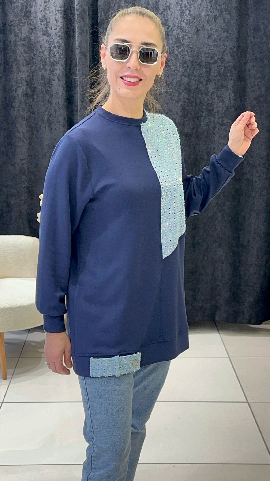 OYSHO PULLU KOT GARNİLİ TUNİK 