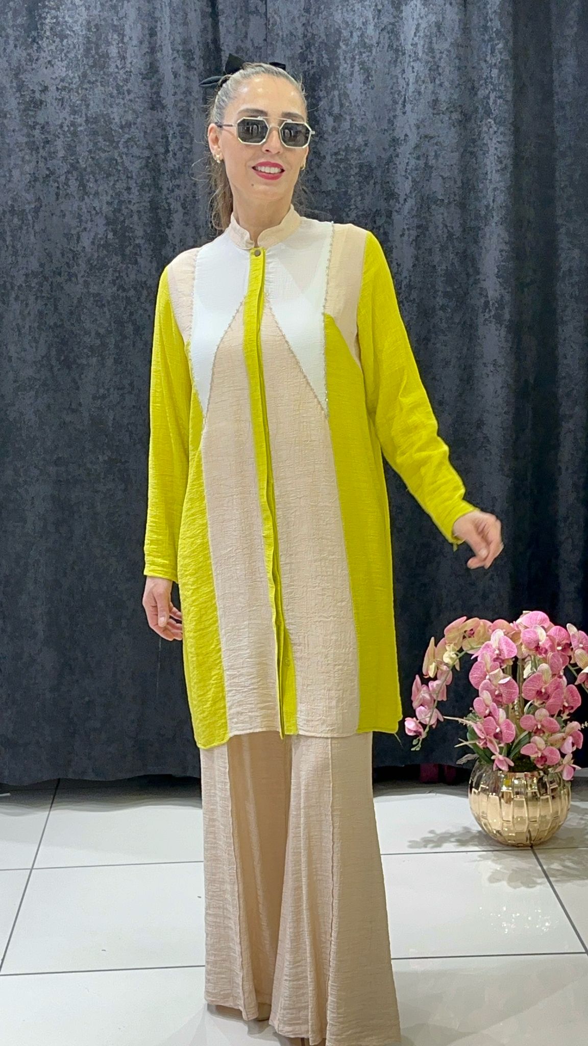 VİSKON KOTON   PANTOLON TUNİK TAKIM