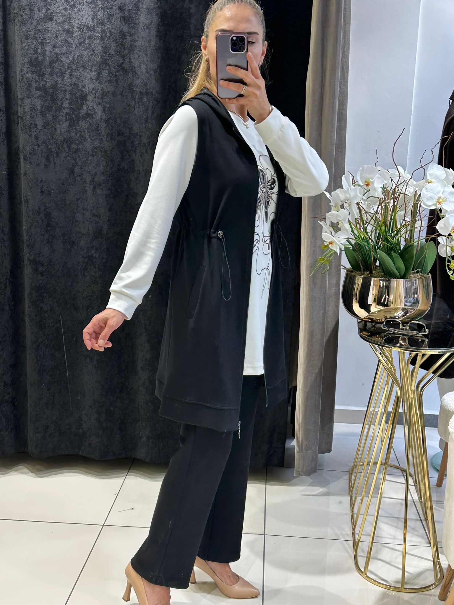 ÖRME PENYE DİJİTAL BASKI DETAY YEKLİ ÜÇLÜ TAKIM 