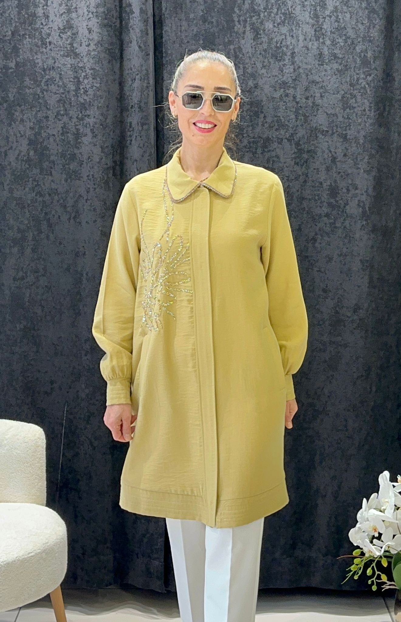 TENCEL KAP ÖN VE ARKA TAŞ DETAYLI 