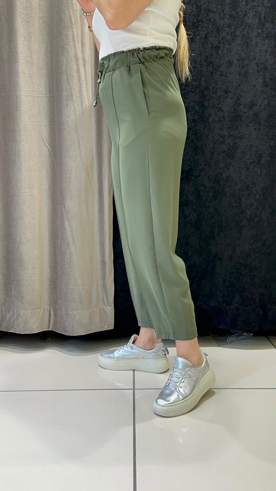 JOGUR PAÇA HELSİNKİ  BELİ LASTİKLİ PANTOLON - YEŞİL
