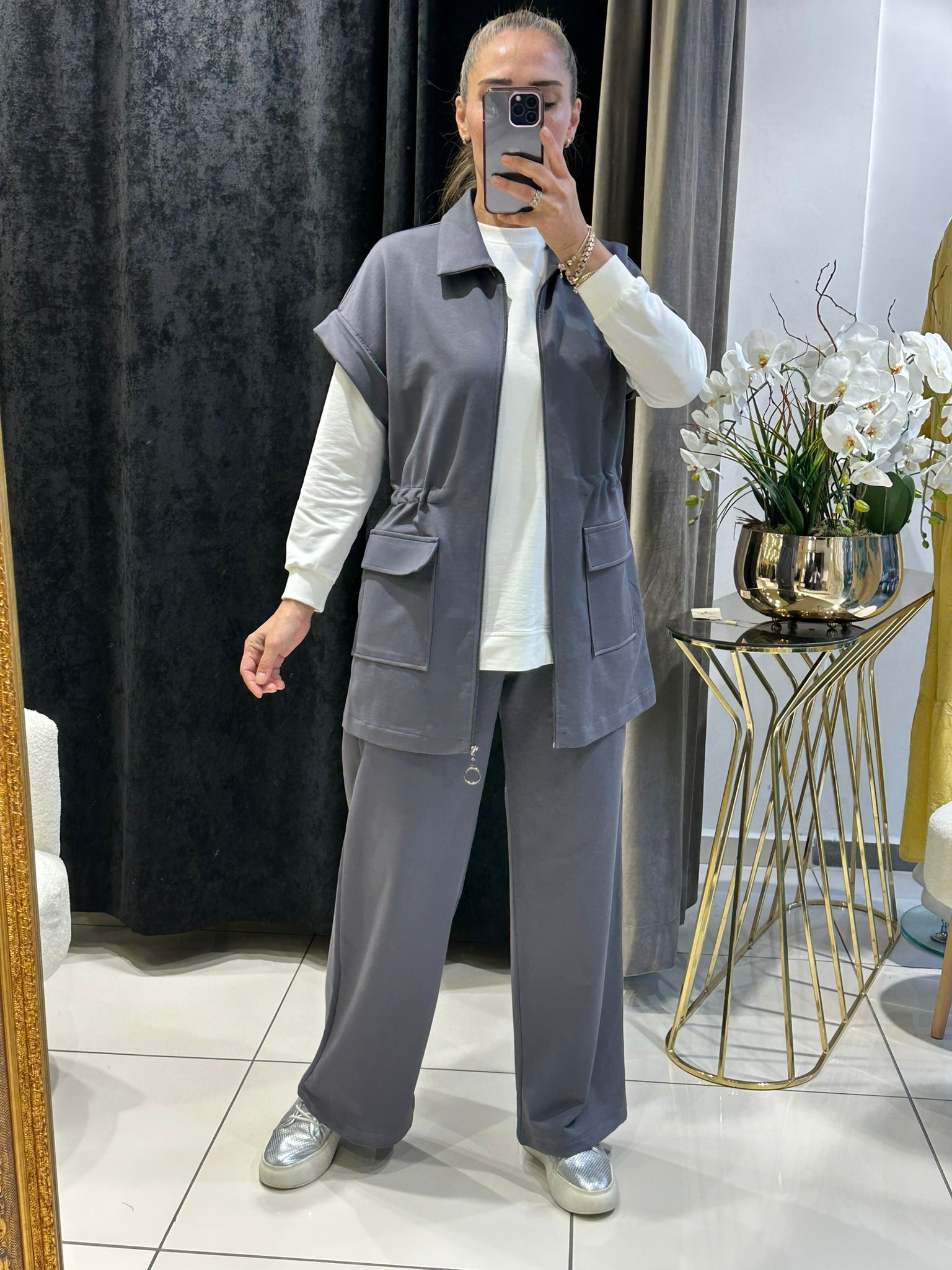 İKİ İPLİK YELEKLİİ ÜÇLÜ TAKIM  