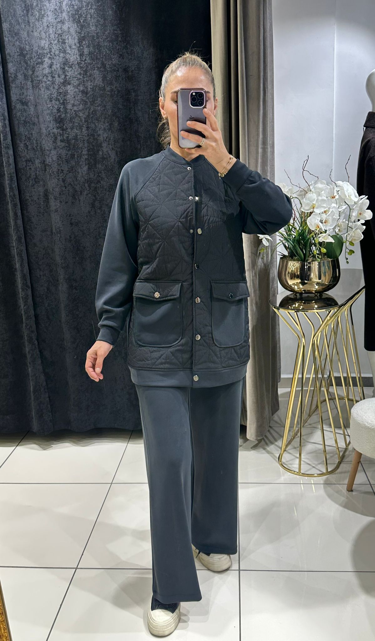 YENİ İTHAL OYSHO KUMAŞ KAPİTONE  İKİLİ TAKIM   - SIYAH