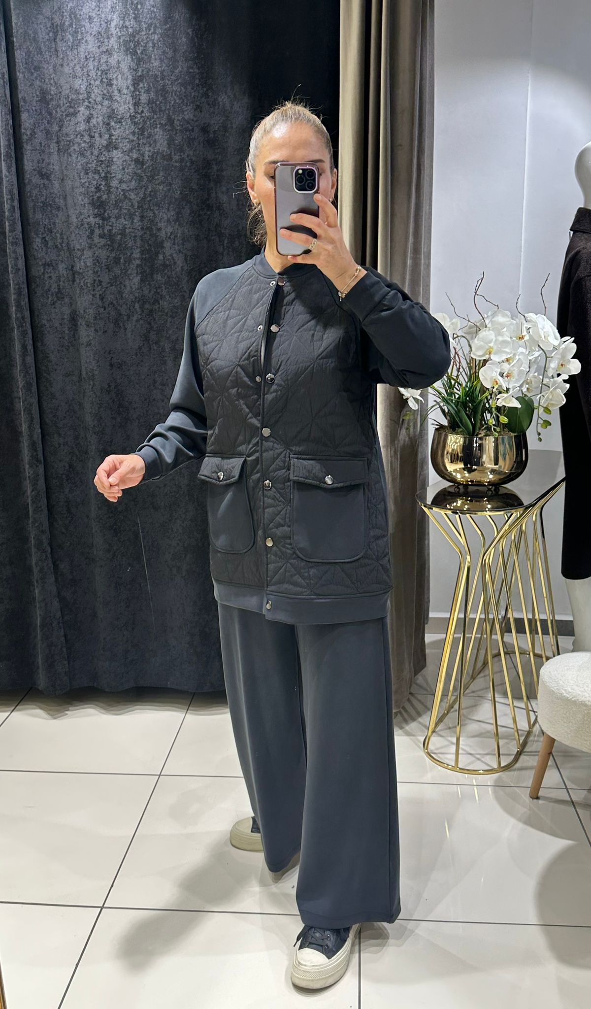 YENİ İTHAL OYSHO KUMAŞ KAPİTONE  İKİLİ TAKIM   - SIYAH