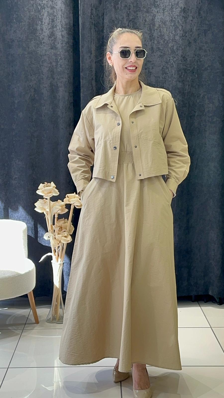 CEPKEN DETAYLI ELBİSE 